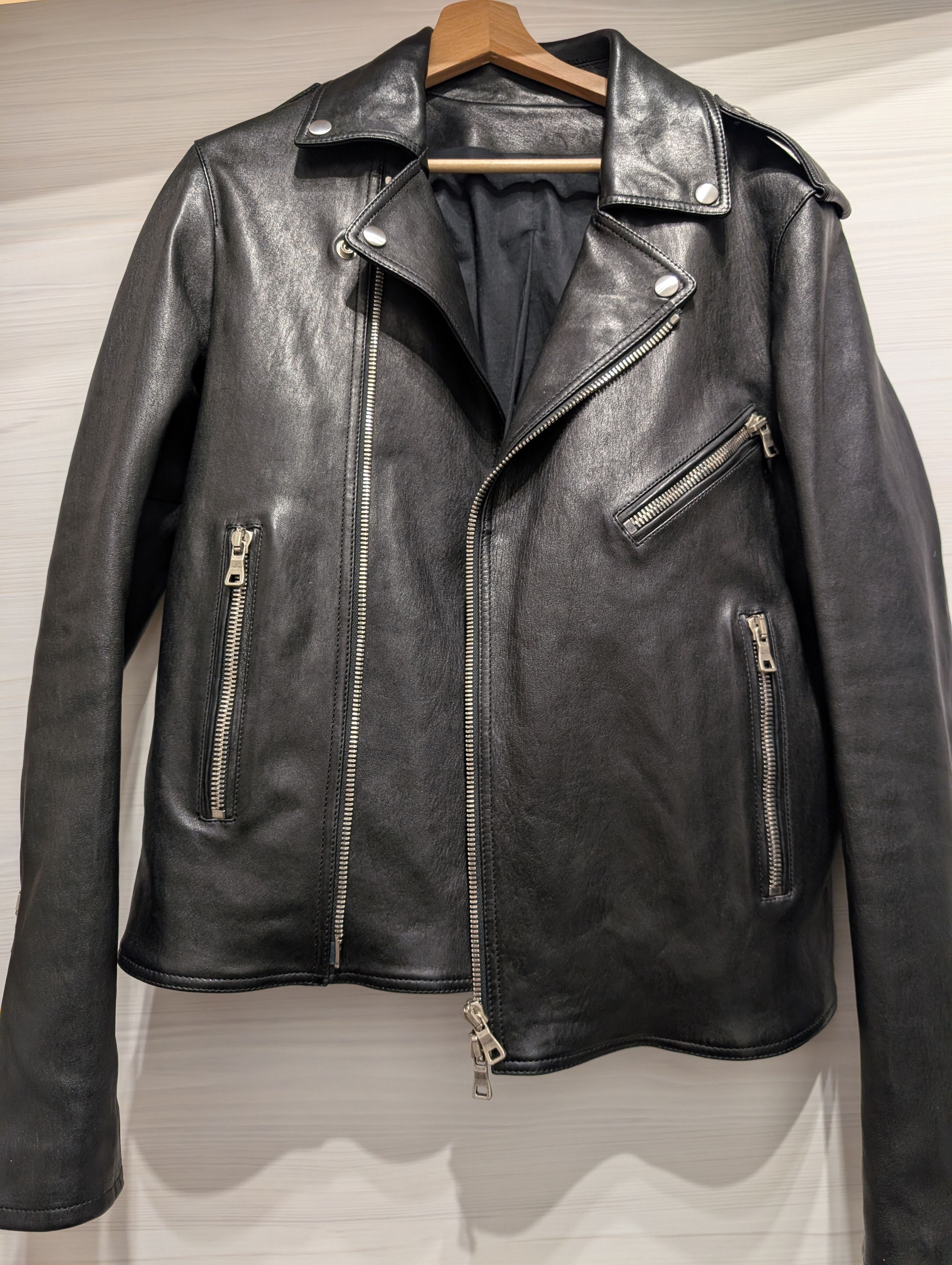 Balmain Balmain 2011 Runway Leather Raccoon Fur Cozy Wool Jacket