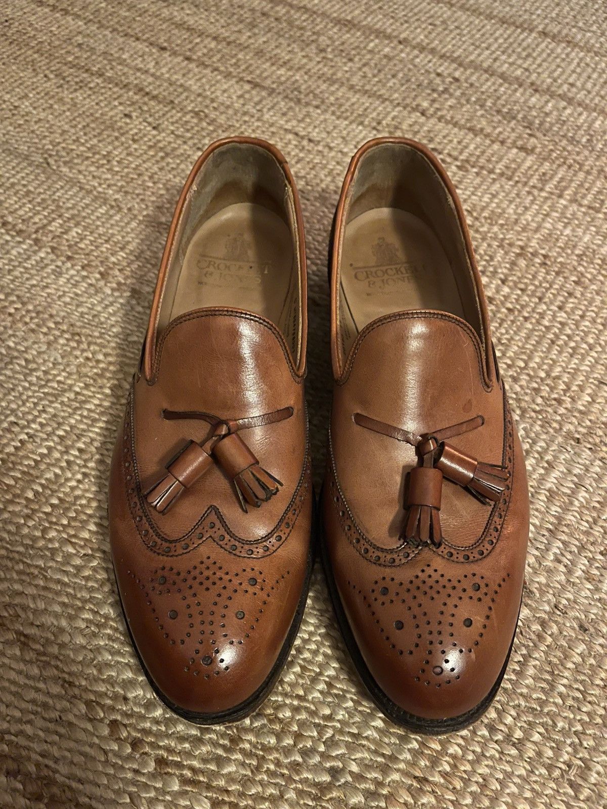 Crockett & Jones Crocket & Jones Lichfield 3 Tan Brown Leather Tassel Loafers Size US 11 / EU 44 - 1 Thumbnail