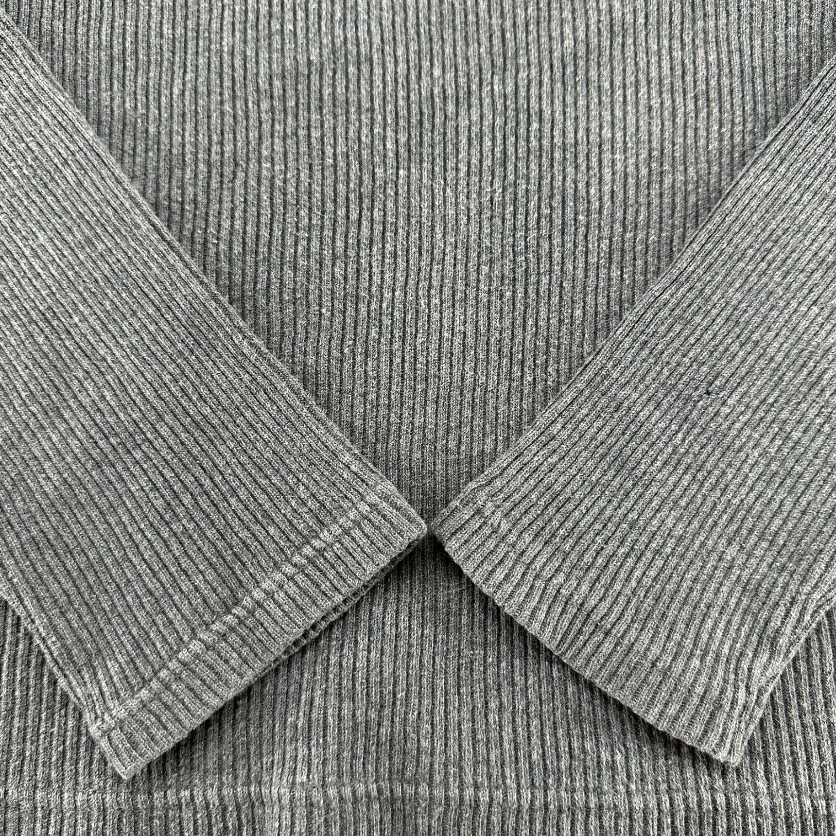 Old Navy VINTAGE Old Navy Sweater Womens L Gray Pullover Cotton V Neck Ribbed Knit Y2K Size L / US 10 / IT 46 - 3 Thumbnail