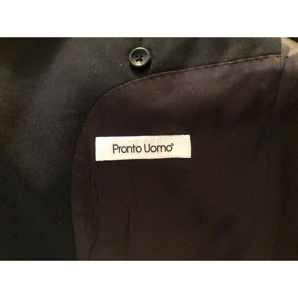 Pronto Uomo pronto uomo men's charcoal 100%wool 2pc suit 44R pants:38/31 Size 44R - 5 Thumbnail