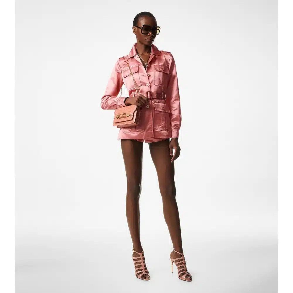 Tom Ford o1w1db10525 CS1236 Satin Belt Jacket in Pink Size XS / US 0-2 / IT 36-38 - 3 Thumbnail