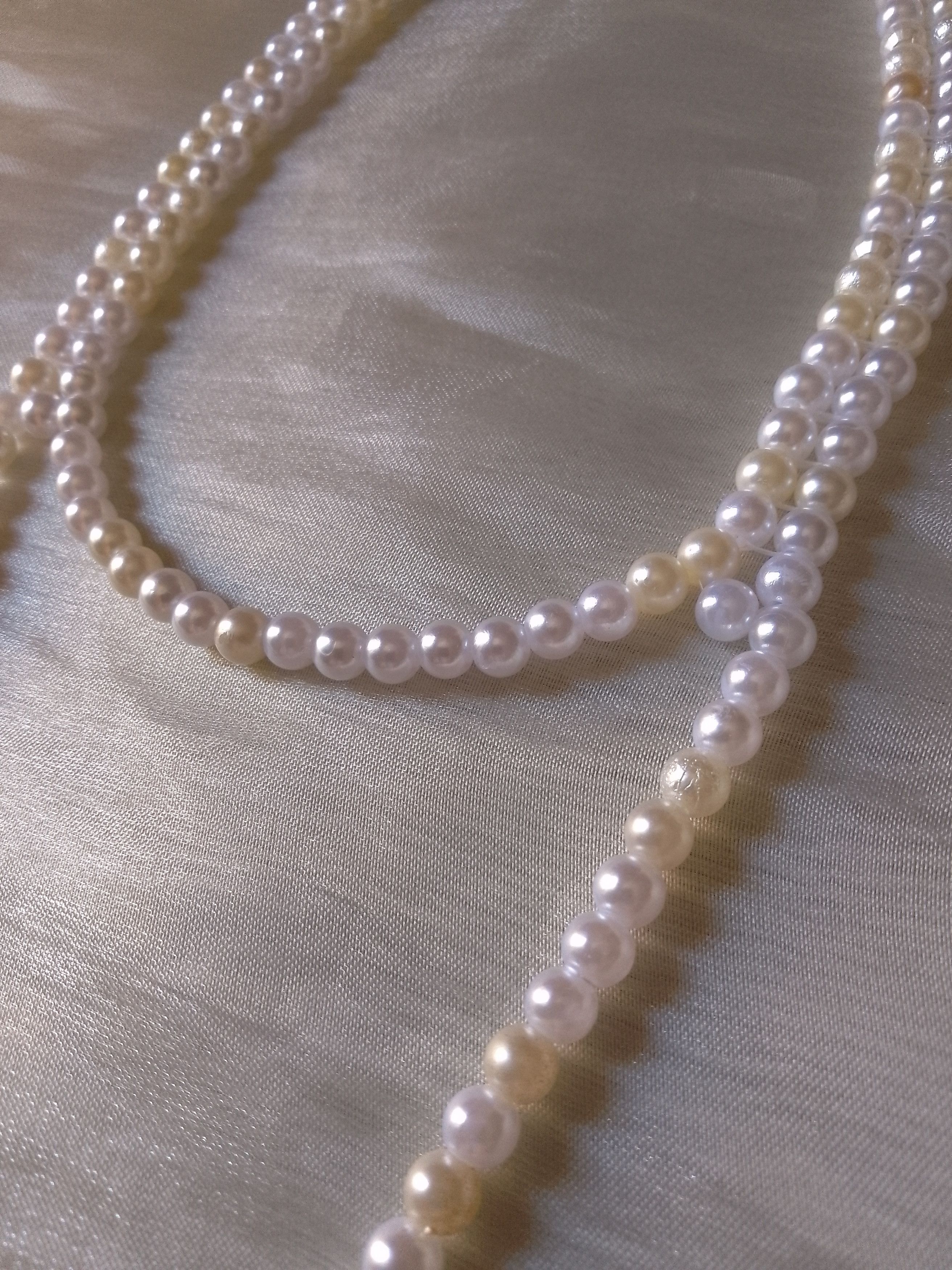 Handmade Long Necklace Porcelain and lepidolite natural gemstones Size ONE SIZE - 3 Thumbnail