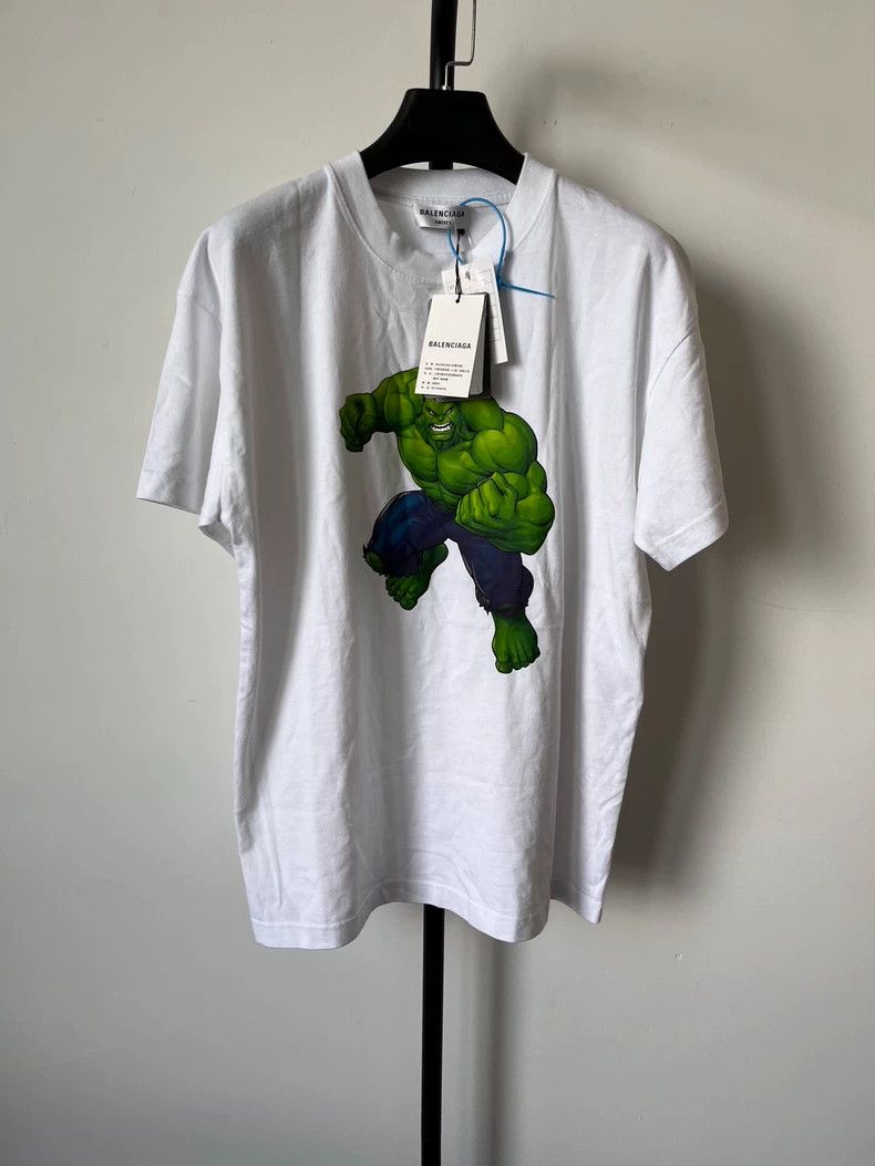 Balenciaga Hulk Print Crew Neck Short Sleeve Regular T-Shi