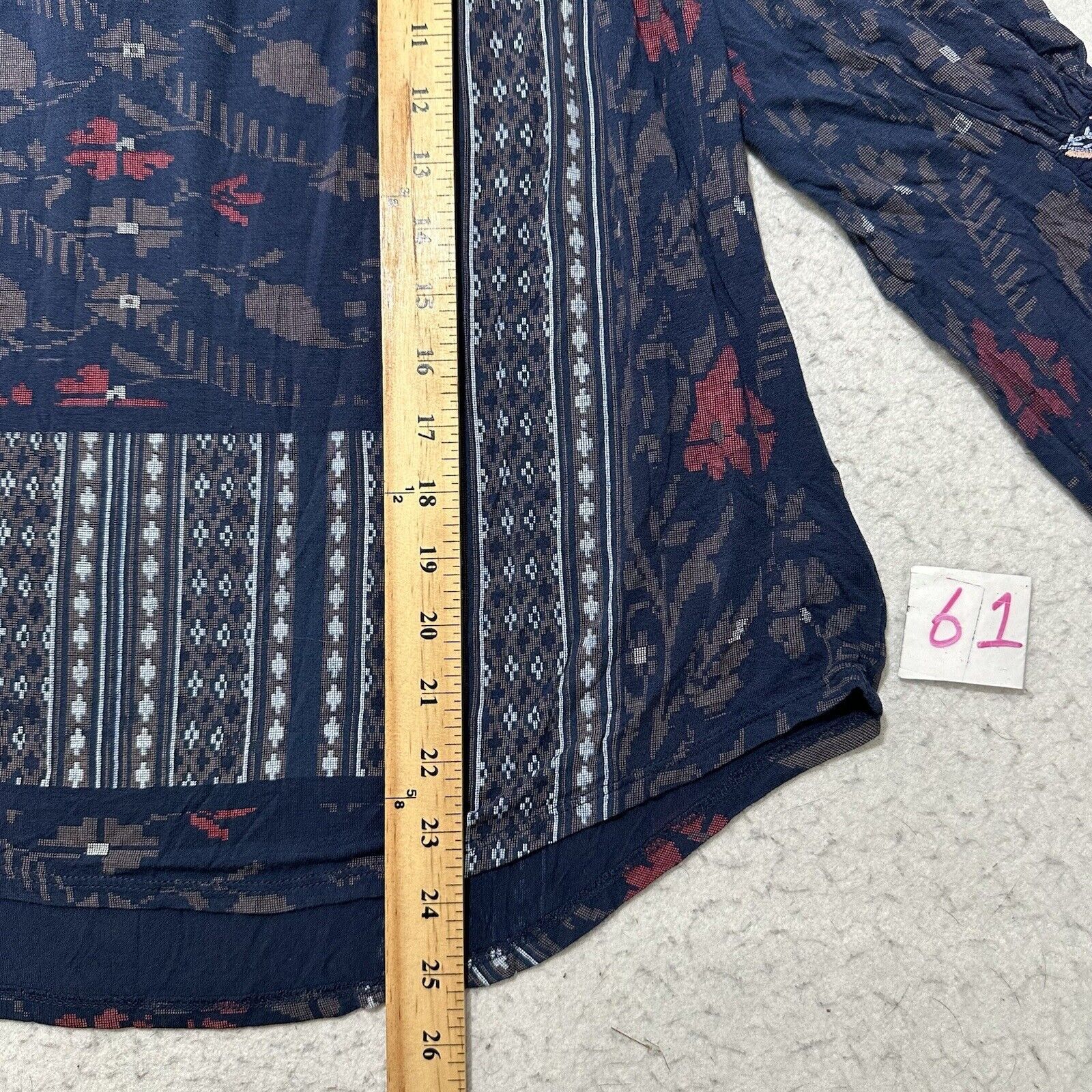 Lucky Brand Lucky Brand Medium Bell Sleeve Blouse Boho Floral Stripe Top Size M / US 6-8 / IT 42-44 - 10 Thumbnail