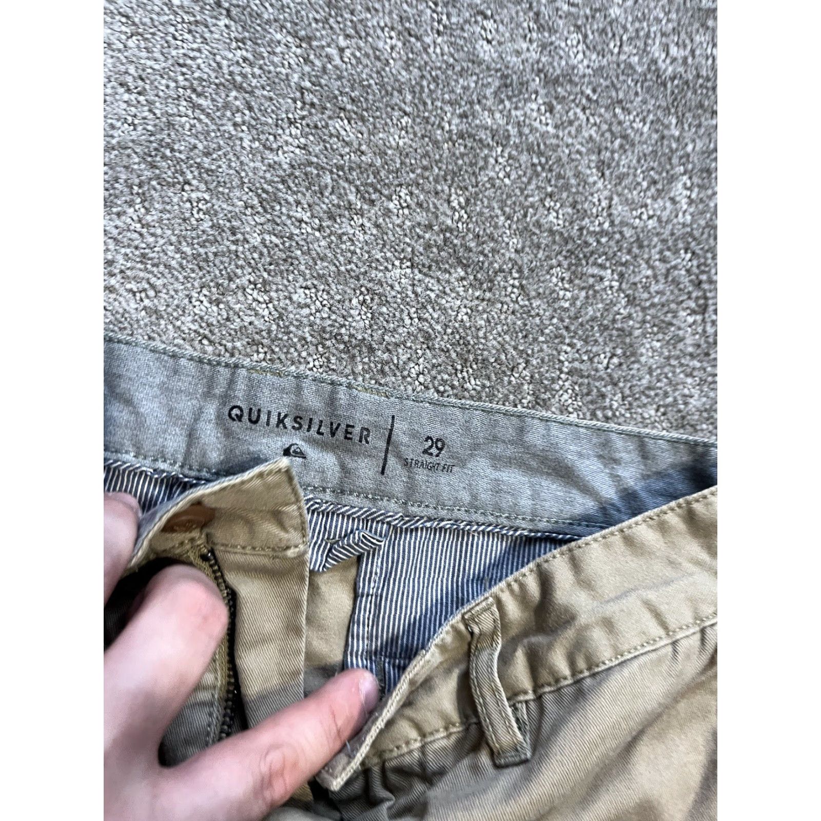 Quiksilver Quicksilver Shorts Men 29 Beige Khaki Flat Front Cotton Bermuda Straight Fit Size US 29 - 4 Thumbnail