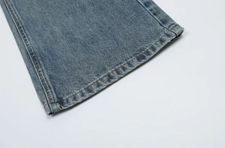 Jean Men's vintage loose wide-leg contrast washed flared jeans Size US 32 / EU 48 - 6 Thumbnail