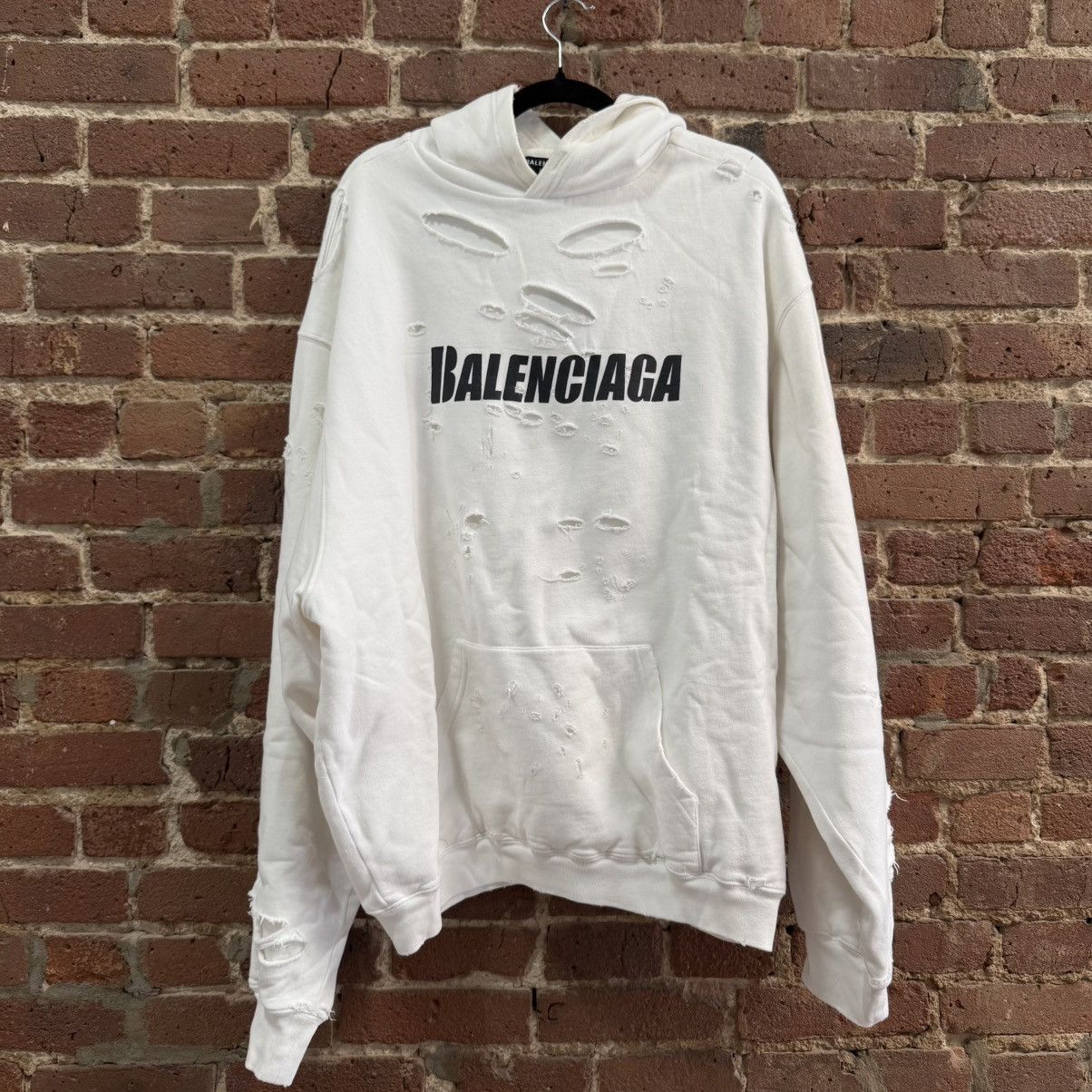 Balenciaga Balenciaga Caps Destroyed Hoodie Size US S / EU 44-46 / 1 - 1 Thumbnail