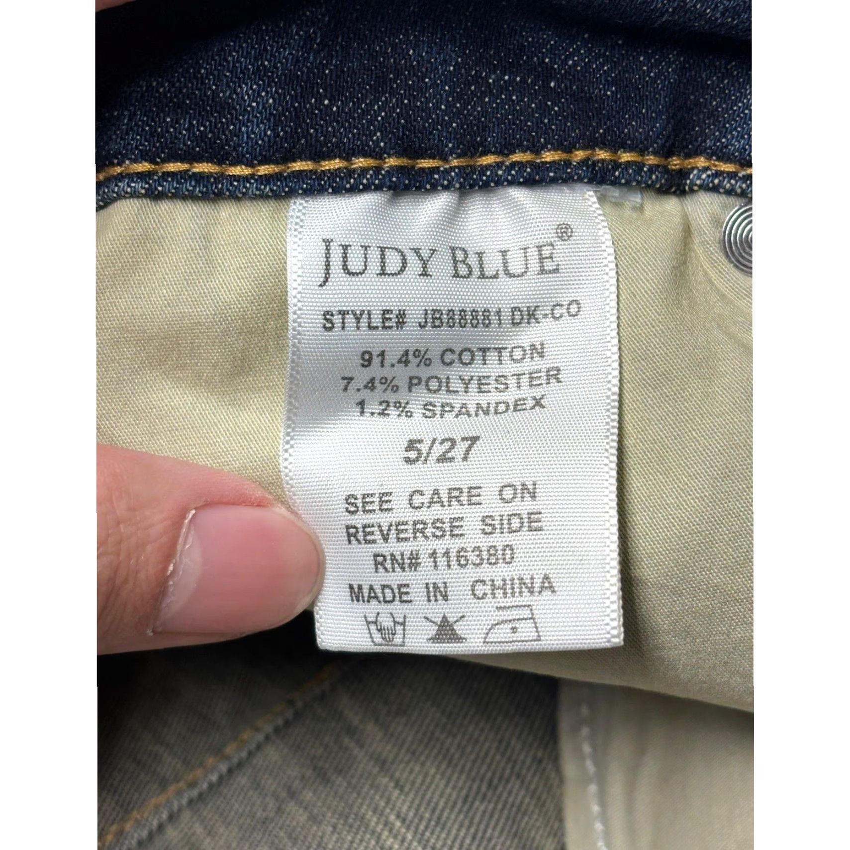 Vintage Judy Blue Jeans Dark Wash 5-Pocket Denim Zip Button Mid Rise 27in Inseam 27.5in L28 Womens Regular Size 27 Stretch Slim Size 27" / US 4 / IT 40 - 6 Thumbnail