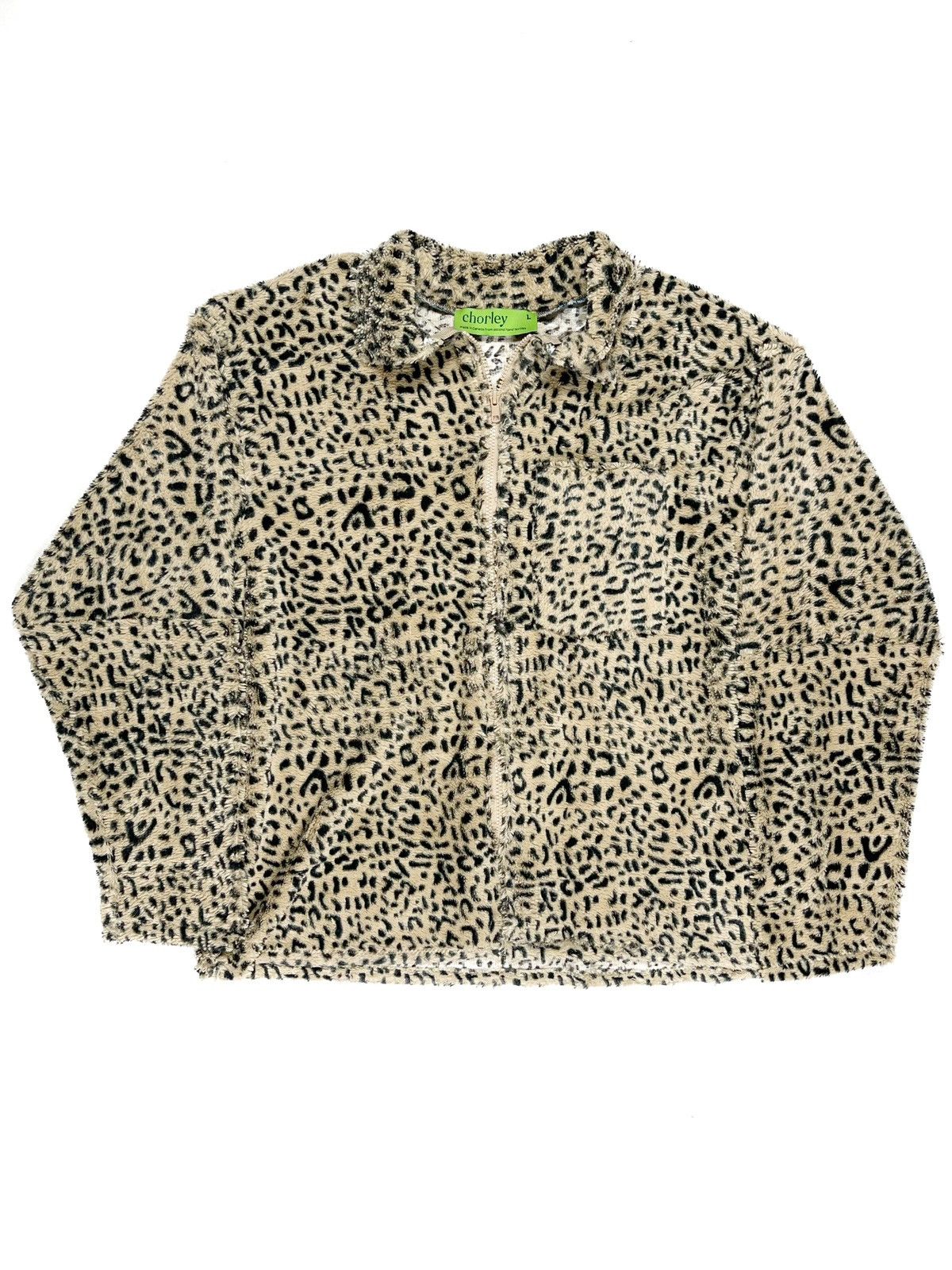 Chorley AW faux fur leopard track jacket zip up