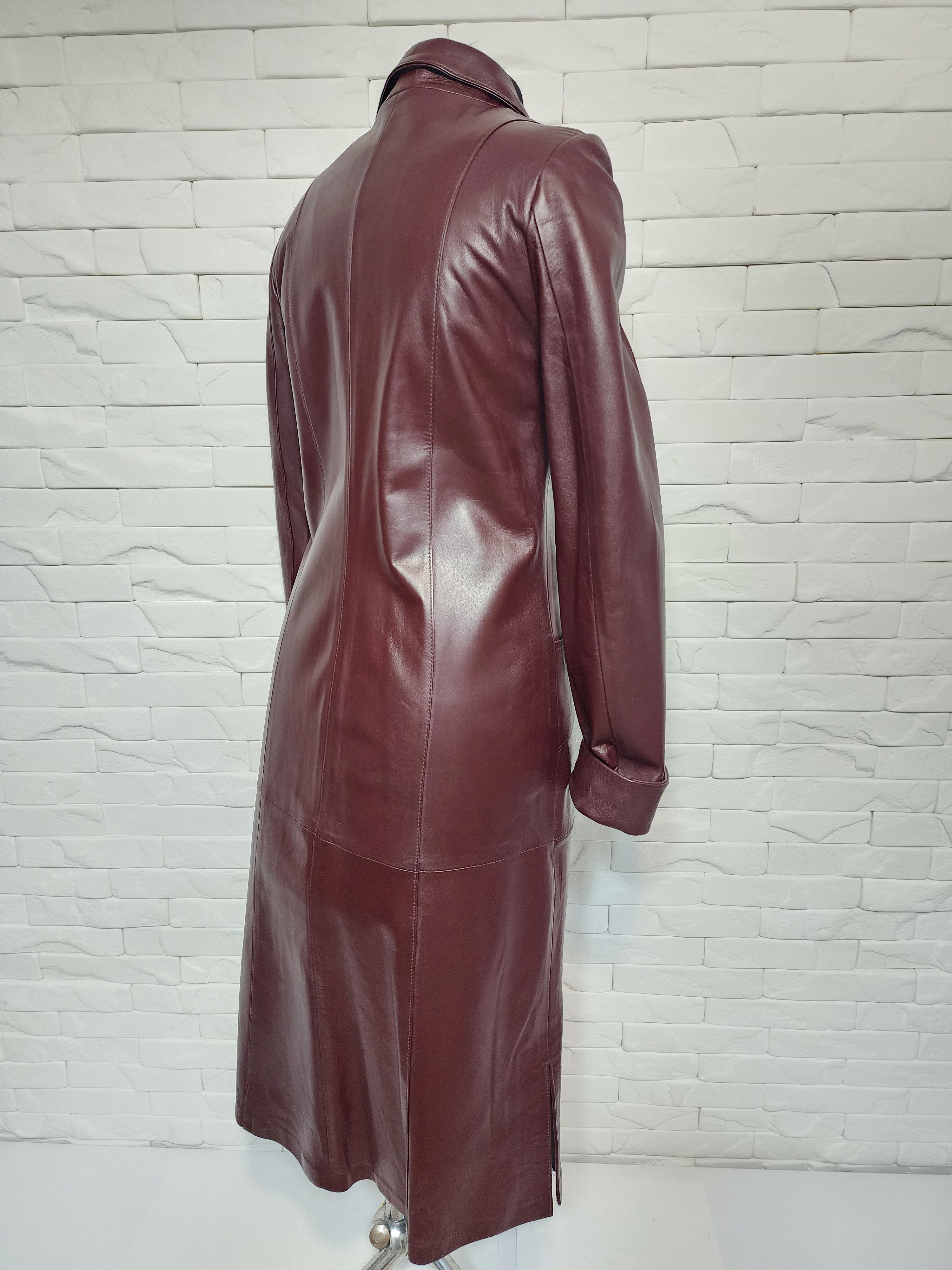 Designer Women's Long Genuine Leather Jacket Size S / US 4 / IT 40 - 5 Thumbnail