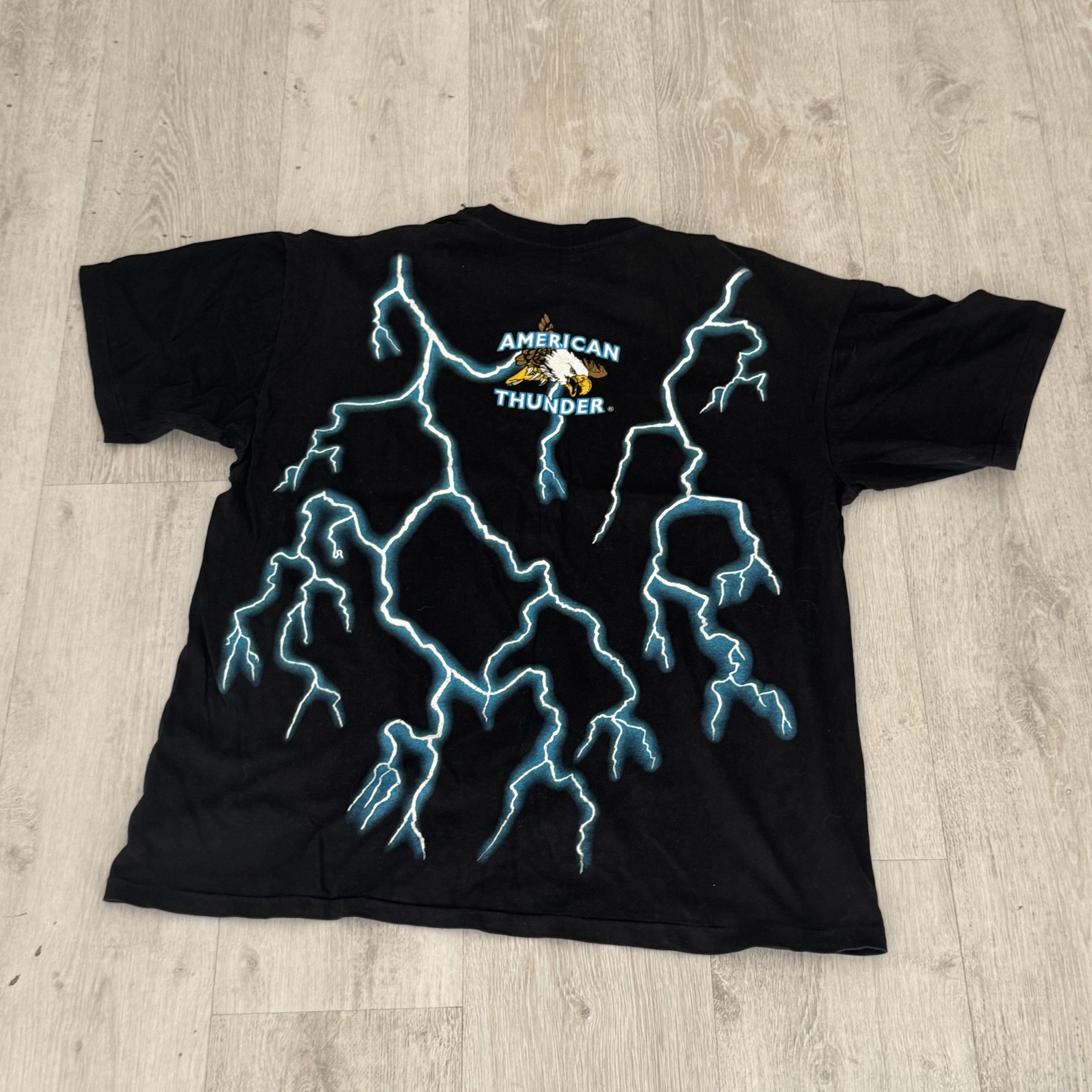 Vintage RARE VINTAGE AMERICAN THUNDER T-SHIRT Size US XL / EU 56 / 4 - 2 Thumbnail