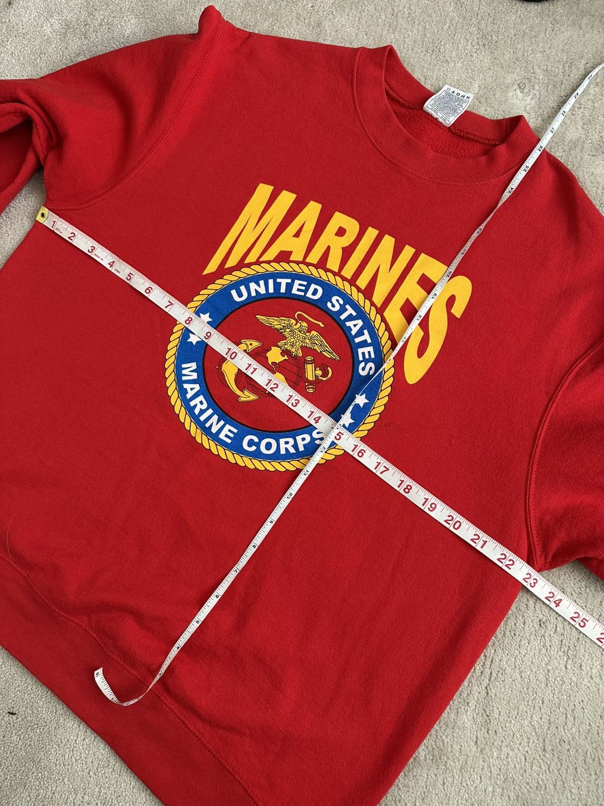 Fruit Of The Loom × Vintage Vintage 90s United States Marines USMC Big Logo Crewneck L Size US L / EU 52-54 / 3 - 6 Thumbnail