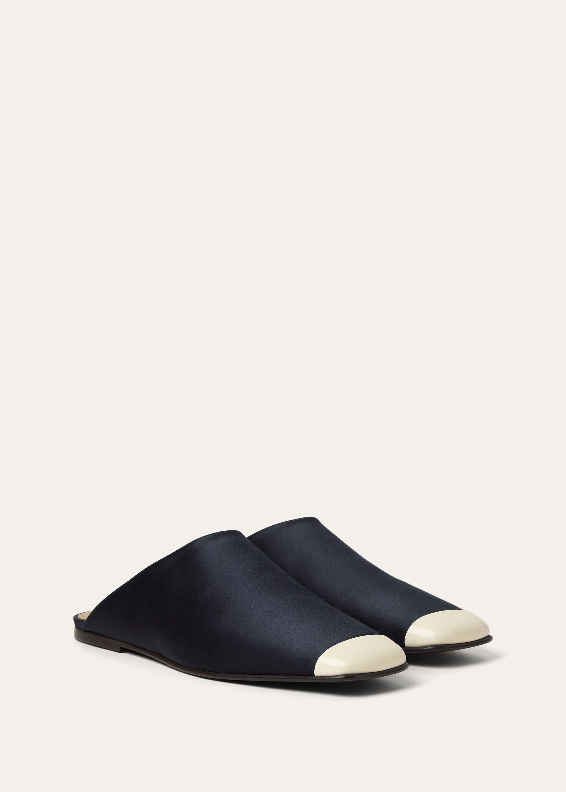 Loro Piana os11x0326 FAQ9676 Alba Flat Mules in Neon Navy Size US 9 / IT 39 - 3 Thumbnail