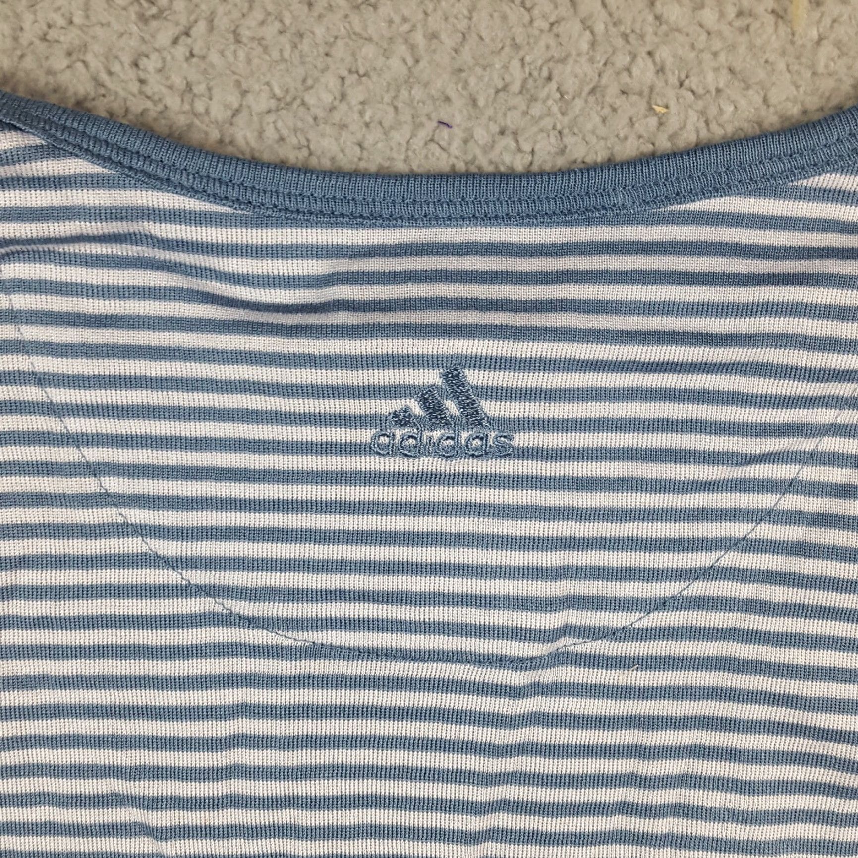 Adidas Adidas Blue Striped Tank Top Women's Large Athletic Gym Sports T Shirt Workout Size L / US 10 / IT 46 - 5 Thumbnail