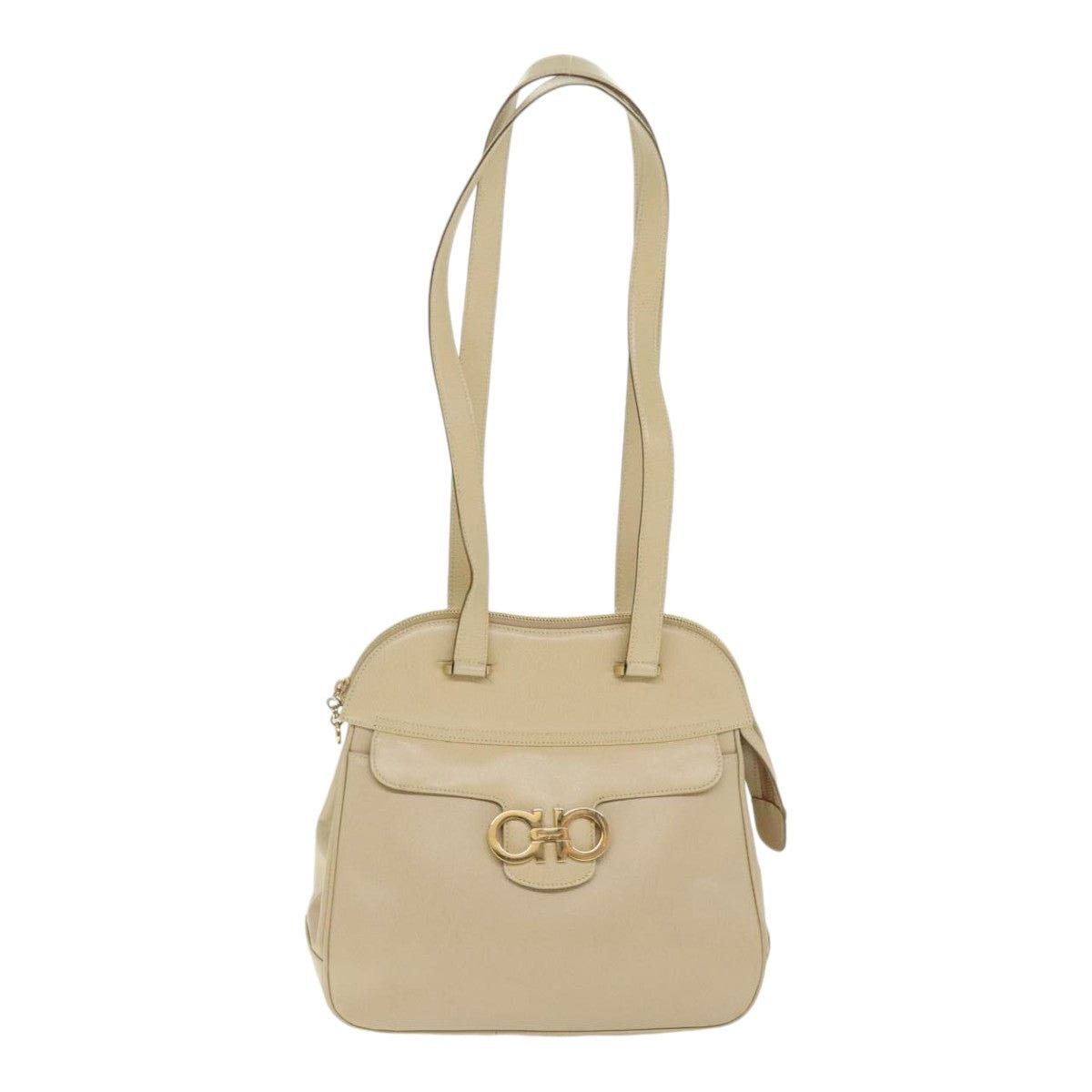Salvatore Ferragamo Salvatore Ferragamo Gancini Shoulder Bag Leather Beige Gold Size ONE SIZE - 13 Thumbnail