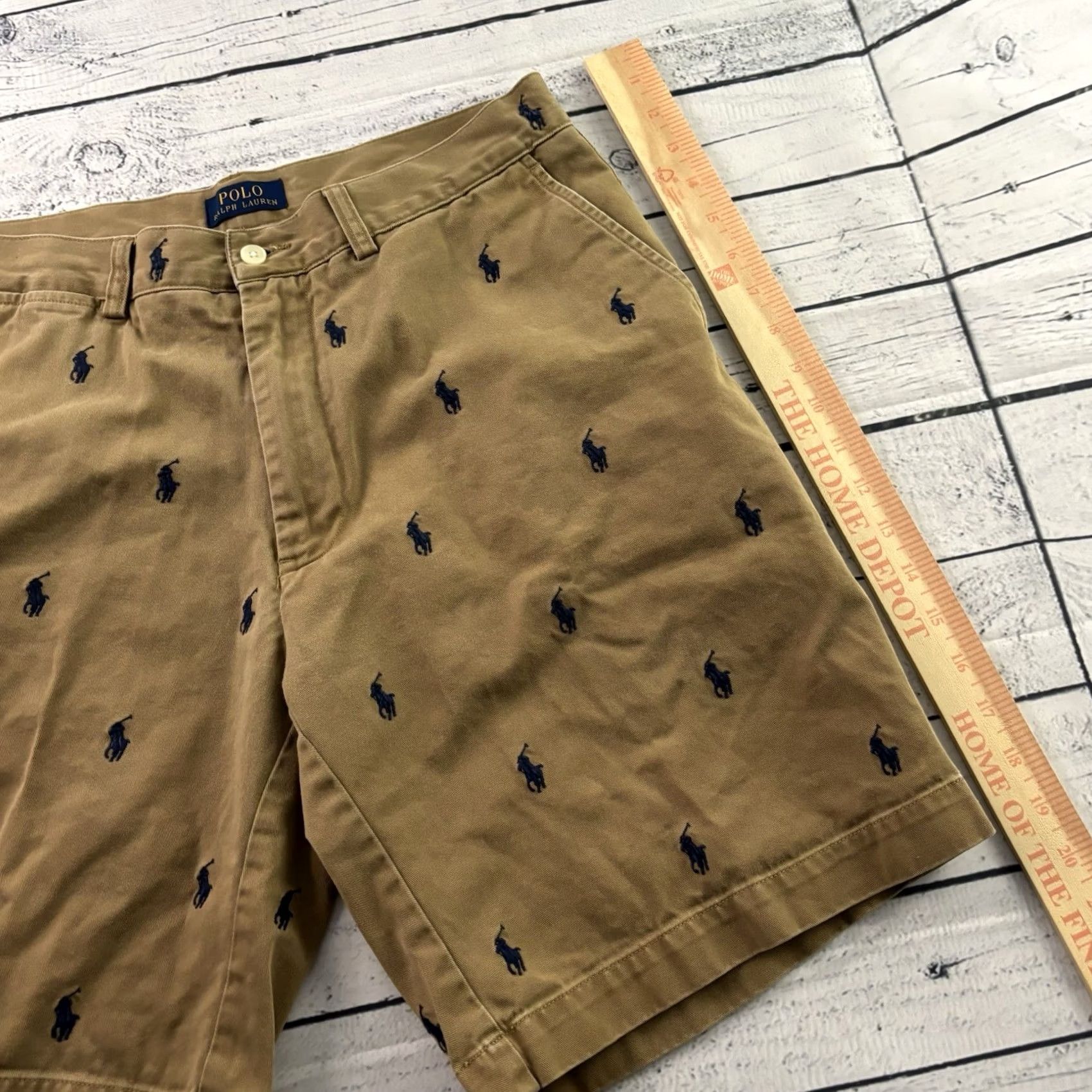 Polo Ralph Lauren Polo Ralph Lauren Horse Print Chino Shorts Men's 32 Khaki Beige Brown - Mens, Polo Ralph Lauren, Chino, 32, Horse, Khaki Beige Brown Size US XS / EU 42 / 0 - 3 Thumbnail