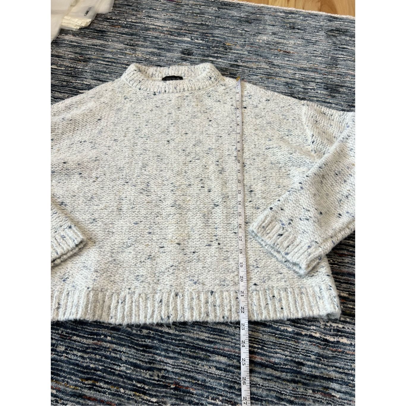 Ann Taylor Ann Taylor chunky white blue sweater Sz XL Size XL / US 12-14 / IT 48-50 - 4 Thumbnail
