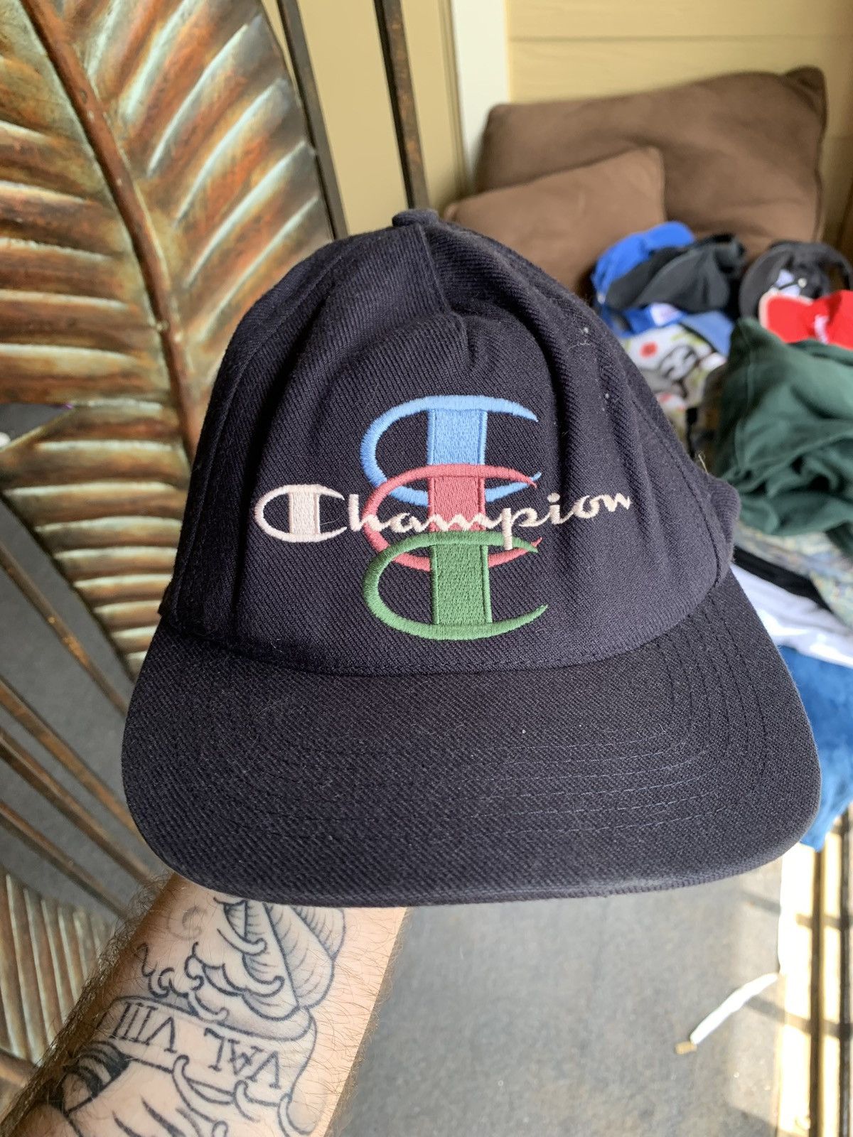 Champion × Supreme Supreme Champion FW17 Stacked C Hat Navy Bogo box logo Size ONE SIZE - 1 Thumbnail