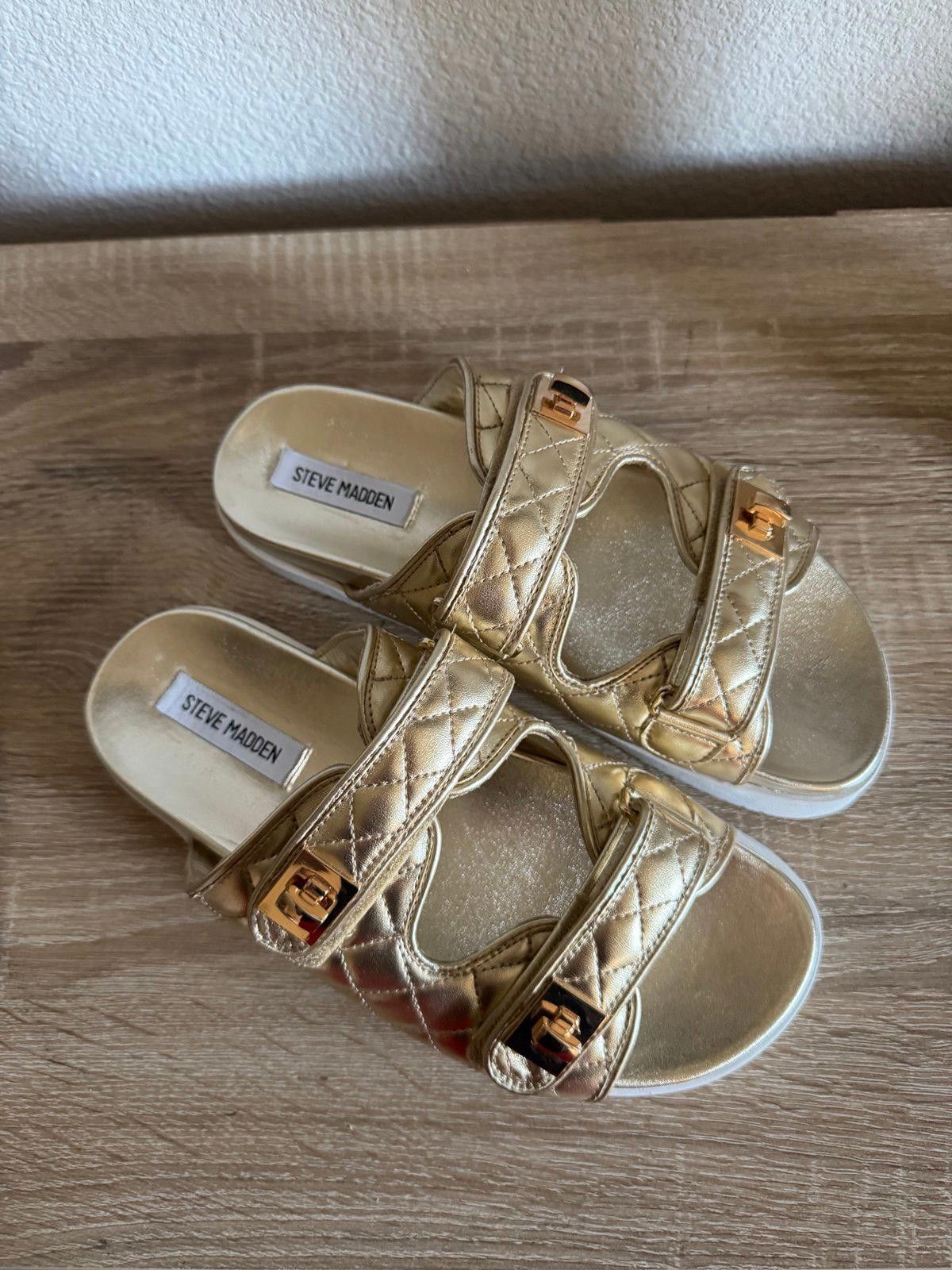 Steve Madden Steve Madden Schmona Gold Slide | Women’s Size 9.5 Size US 9.5 / IT 39.5 - 1 Thumbnail