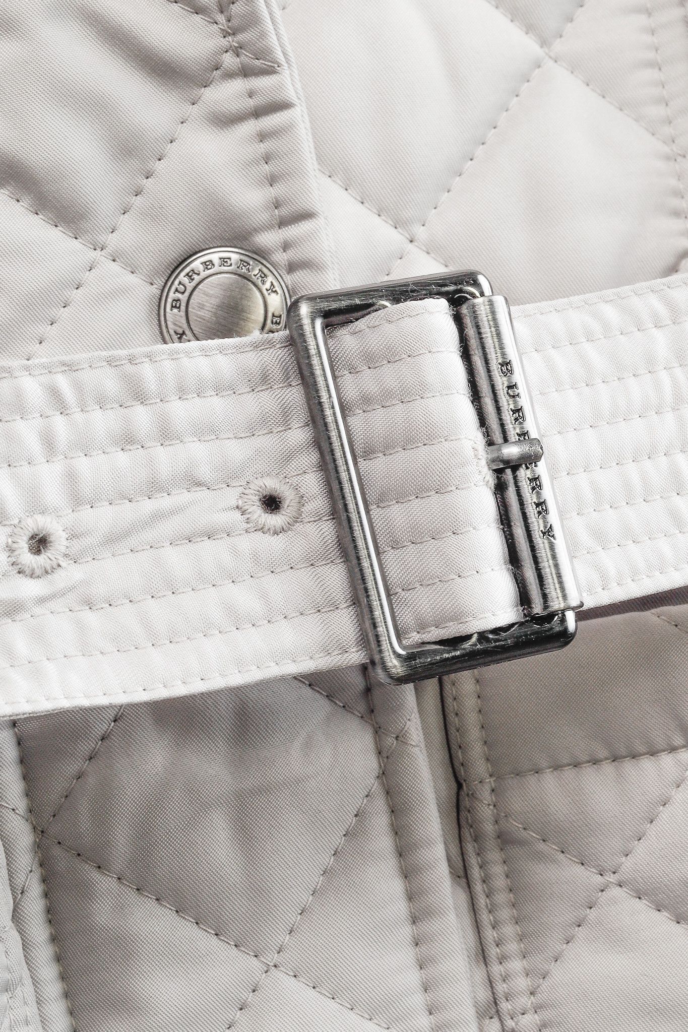 Burberry Burberry Grey Quilted Belted Zip Jacket Size XXS / US 00 / IT 34 - 7 Thumbnail