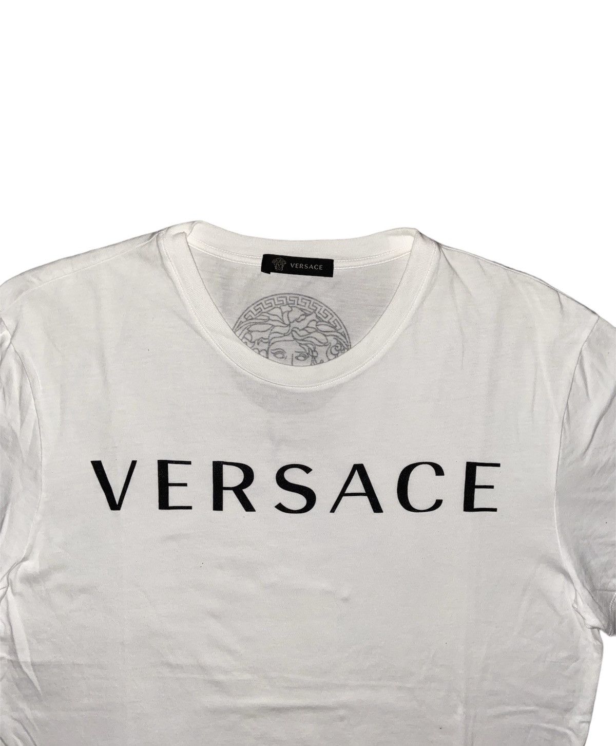 Versace VERSACE SPELL OUT WHITE TEE Size US M / EU 48-50 / 2 - 4 Thumbnail