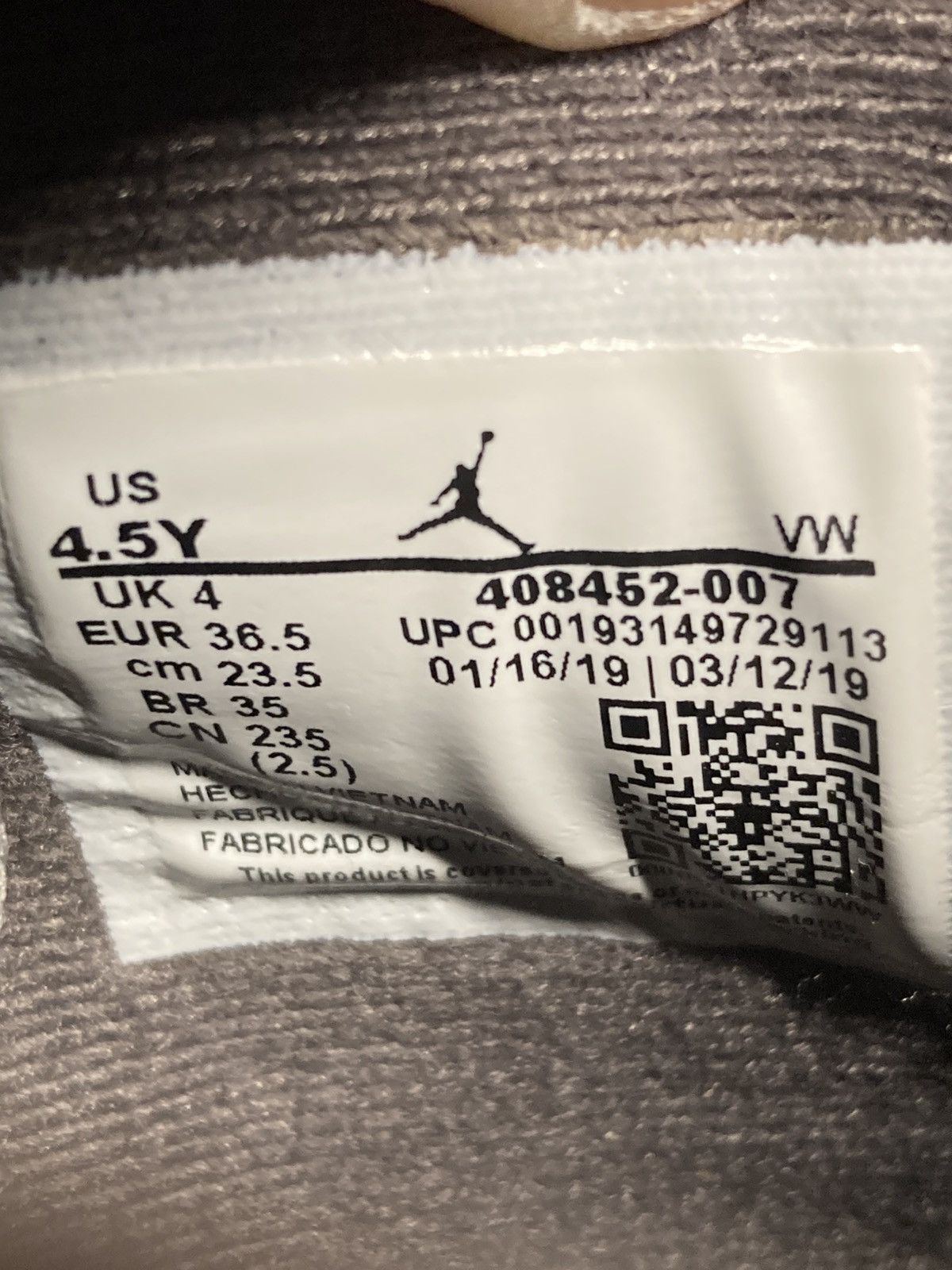 Jordan Brand Air Jordan retro 4 Cool Grey GS Size US 5 / EU 37 - 6 Thumbnail