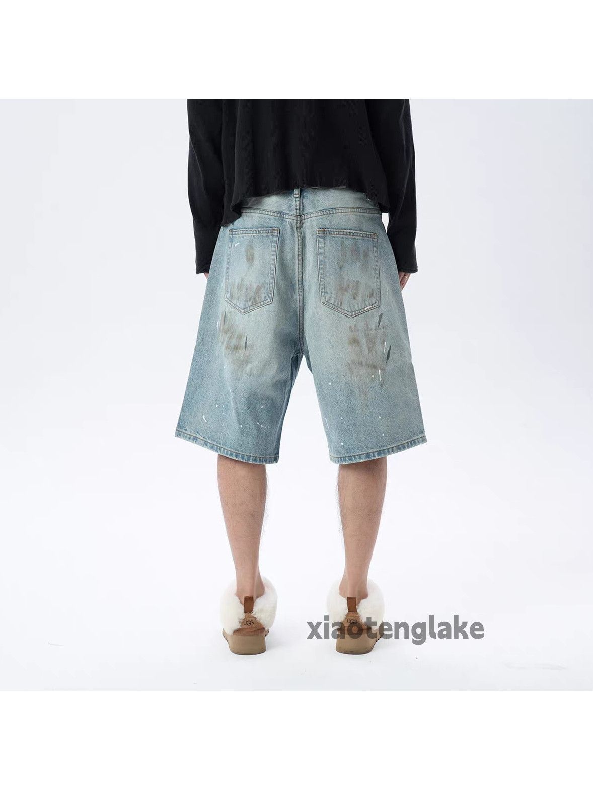 Vintage Xz washed faded loose punk hiphop Stain shorts Size US 34 / EU 50 - 8 Thumbnail