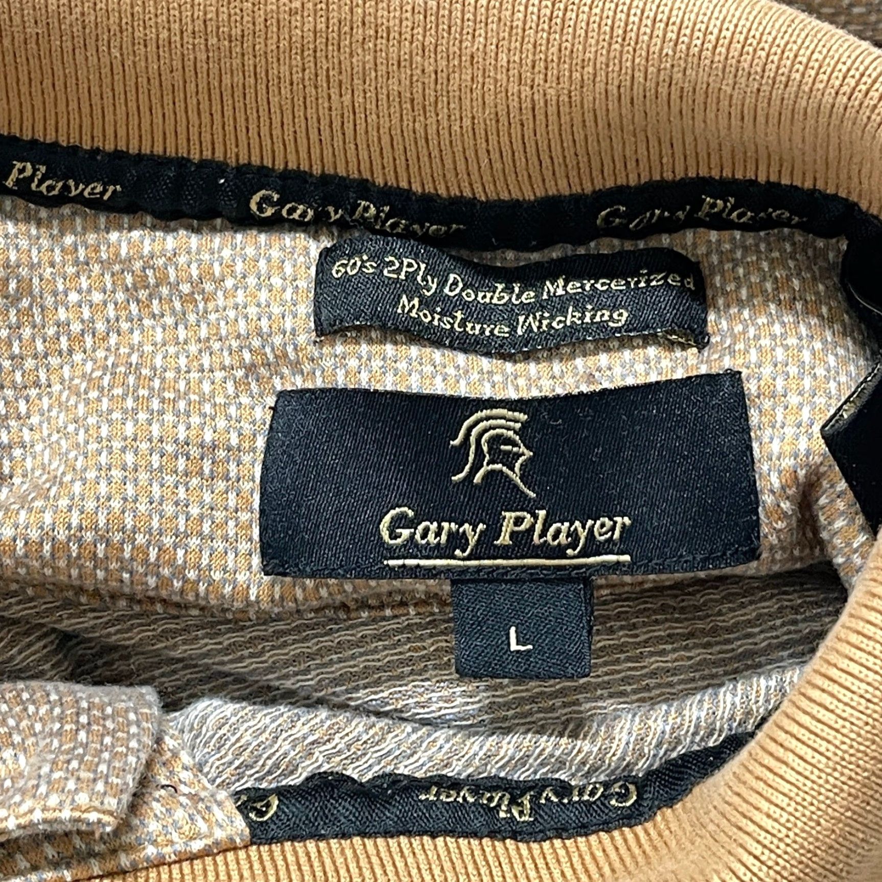 Vintage Gary Player Polo Shirt Mens L Orange Blue White Short Sleeve 100% Cotton Moisture Wicking Golf Casual Preppy Rugby Button Collar Regular Fit Size US L / EU 52-54 / 3 - 6 Thumbnail