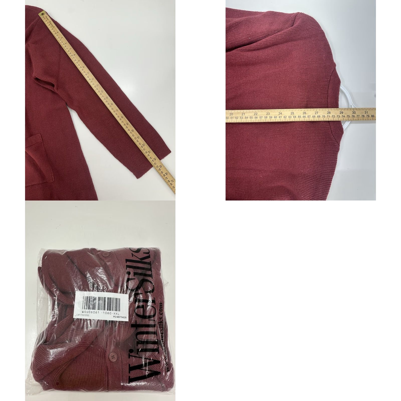 Vintage VINTAGE WinterSilks Womens Sweater Cardigan Size XXL Red Knit Button Up Silk Cotton NWTs Size XXL / US 16-18 / IT 52-54 - 8 Thumbnail