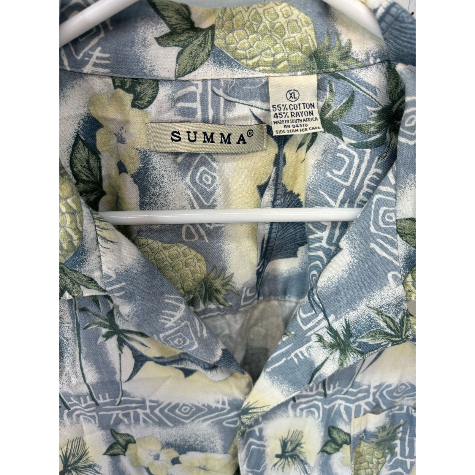 & Other Stories Summa Mens XL Button Up Hawaiian Shirt Marlin Island Floral Size US XL / EU 56 / 4 - 6 Thumbnail