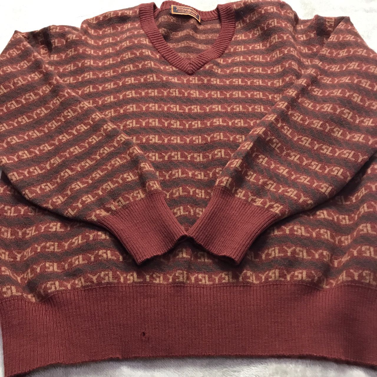 Vintage Vintage All Over Print Yves Saint Lauren Knit Wear Size US M / EU 48-50 / 2 - 6 Thumbnail