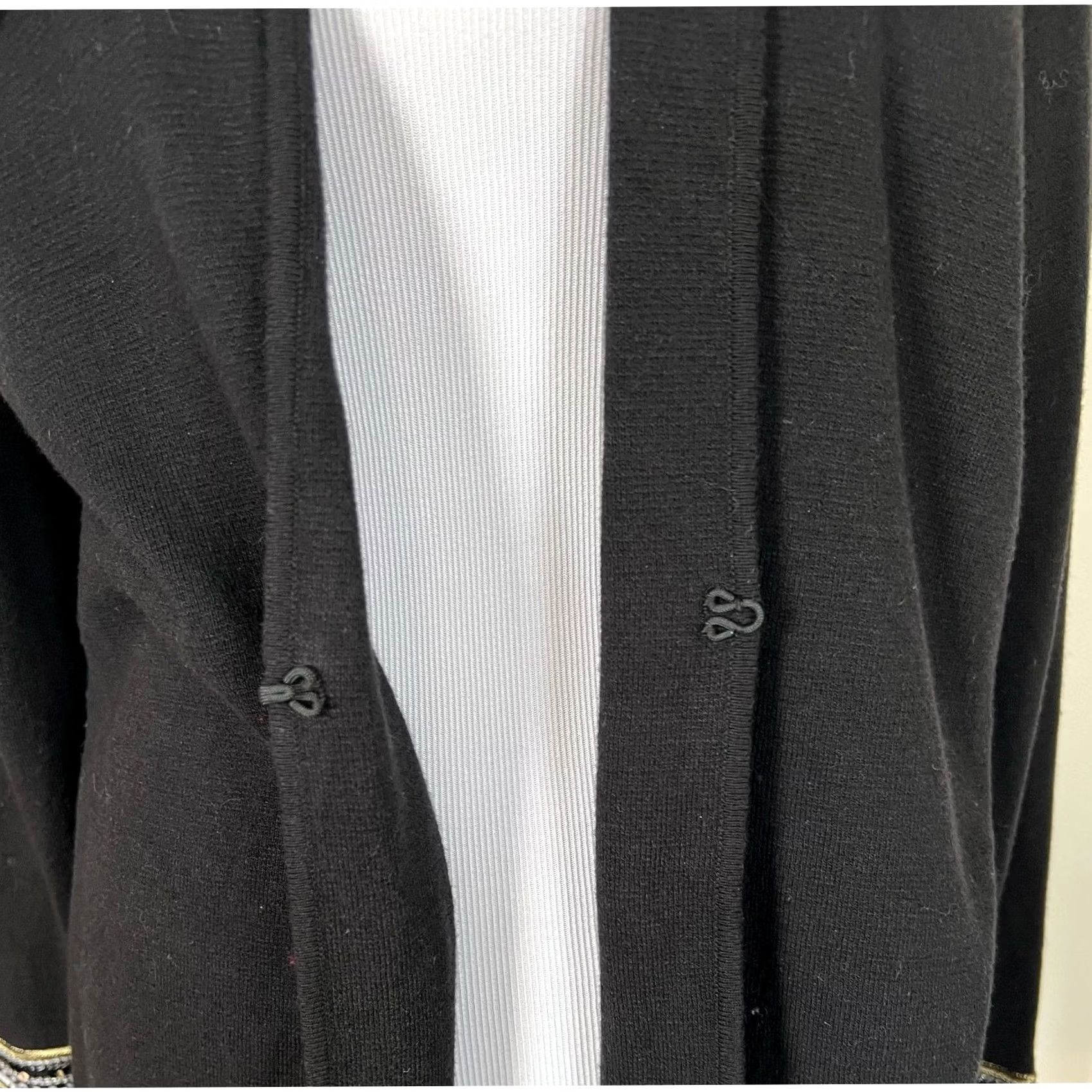 Vintage Chico’s Beaded Black Cardigan Sweater Jacket Cotton Blend Heidi Women’s XL Cardigan Beaded Black Womens XL Size XL / US 12-14 / IT 48-50 - 3 Thumbnail