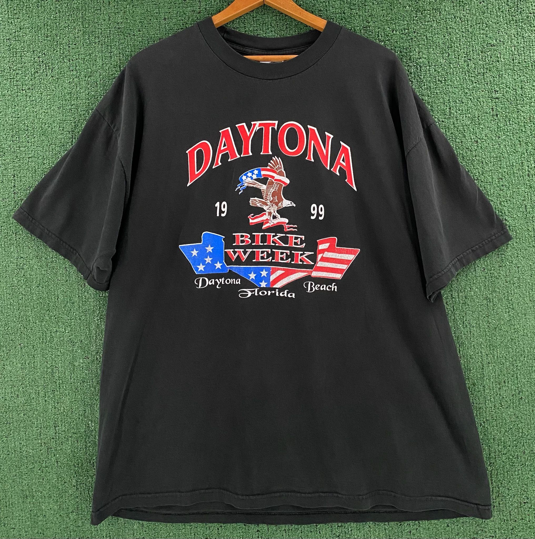 Jerzees 90’s Eagle Daytona Bike Week Double Sided T-Shirt XL Size US XL / EU 56 / 4 - 1 Thumbnail