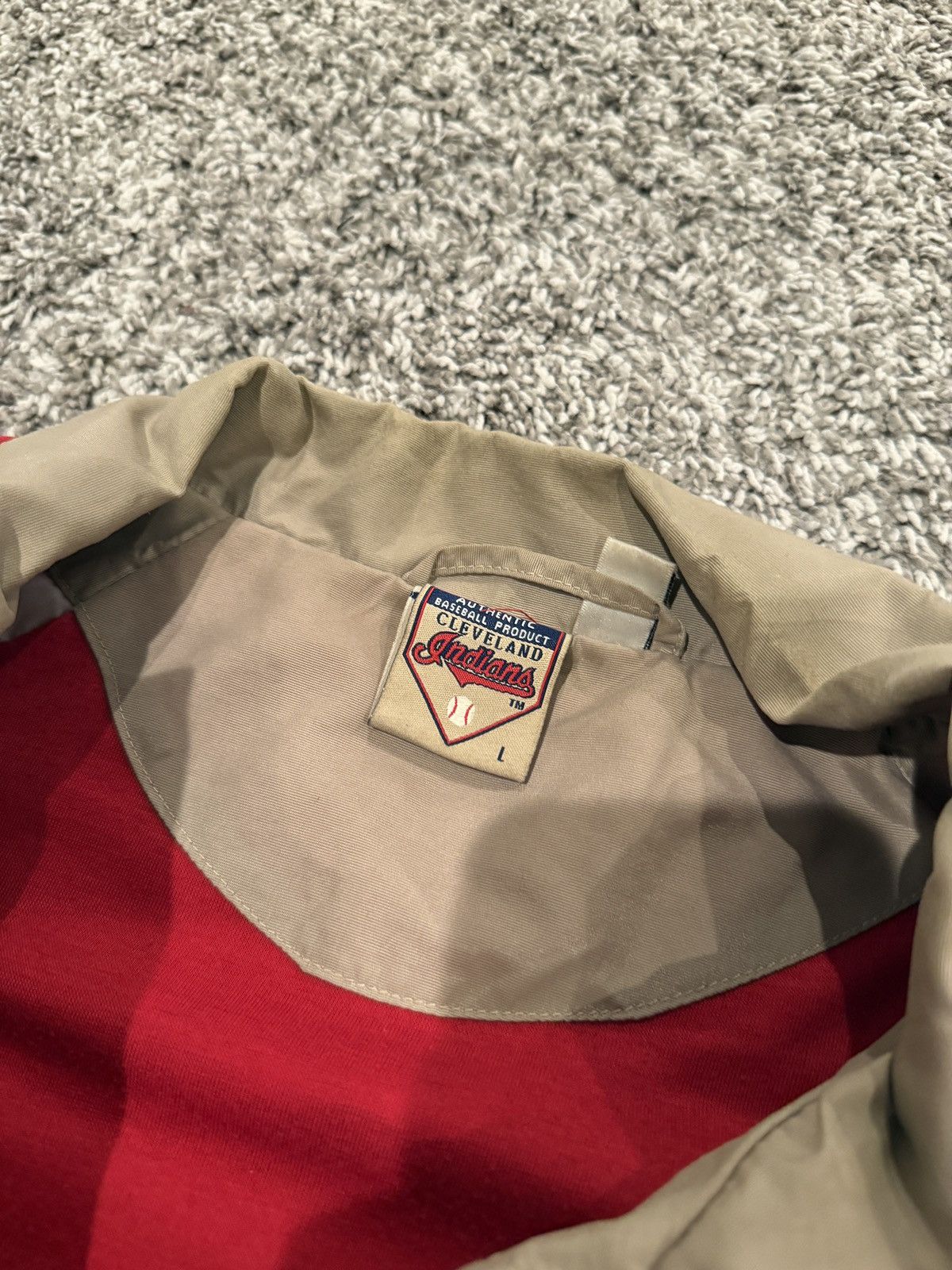MLB 90s Cleveland Indians chief wahoo jacket Size US L / EU 52-54 / 3 - 4 Thumbnail