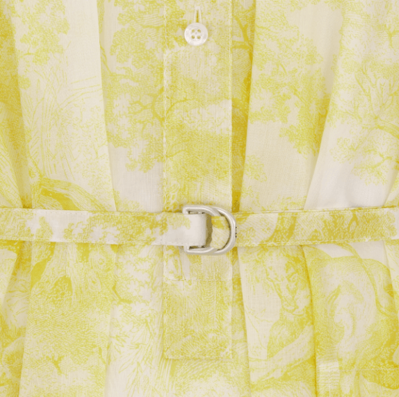 Dior o1w1db10925 441D50 Mid-Length Dress in White/Lemon Yellow Size M / US 6-8 / IT 42-44 - 3 Thumbnail