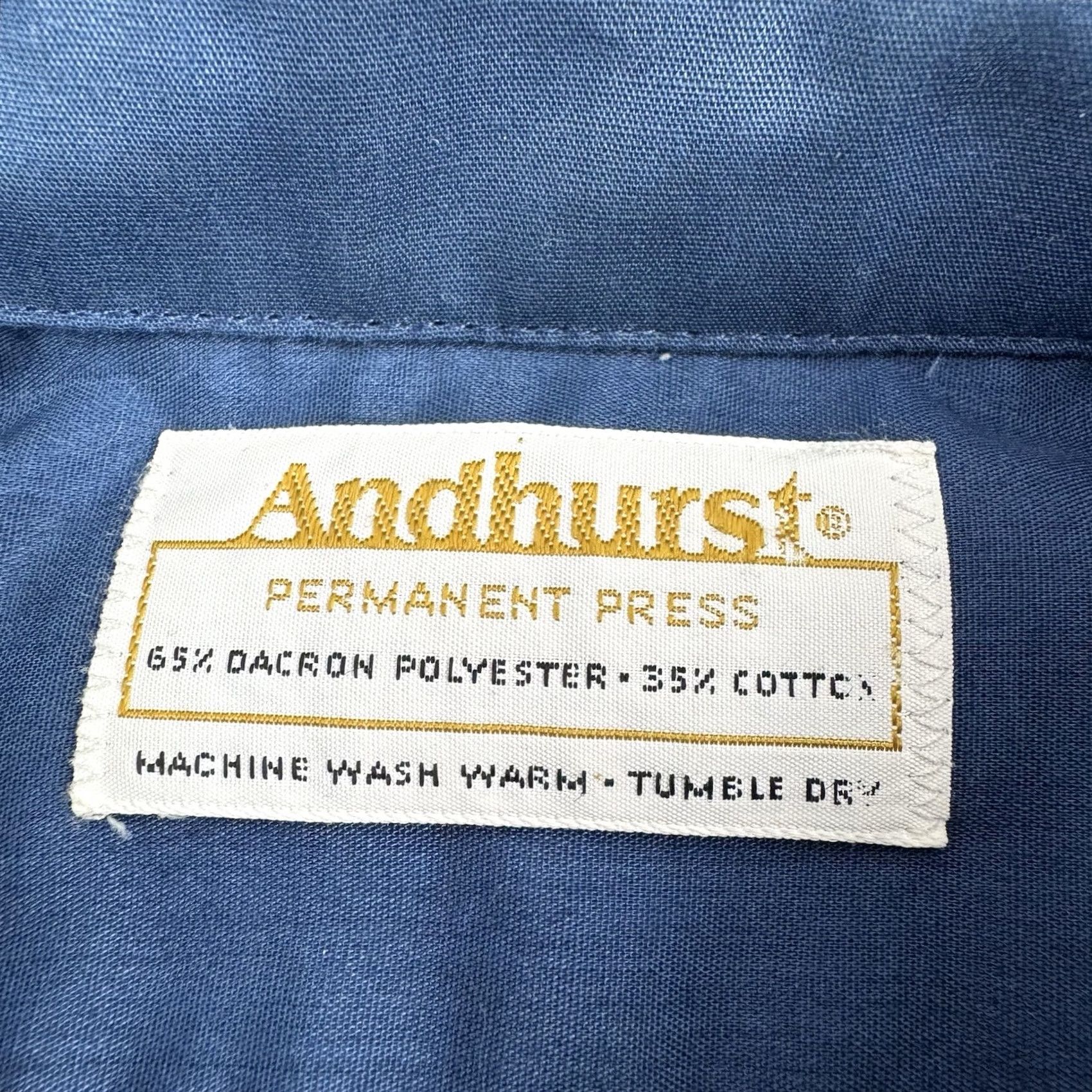 Vintage Vintage Andhurst Button-Up Shirt Adult Large Collared 60s 70s Classic Hipster Shirt Mens Blue Polyester Cotton Regular Long Sleeve Size US L / EU 52-54 / 3 - 5 Thumbnail