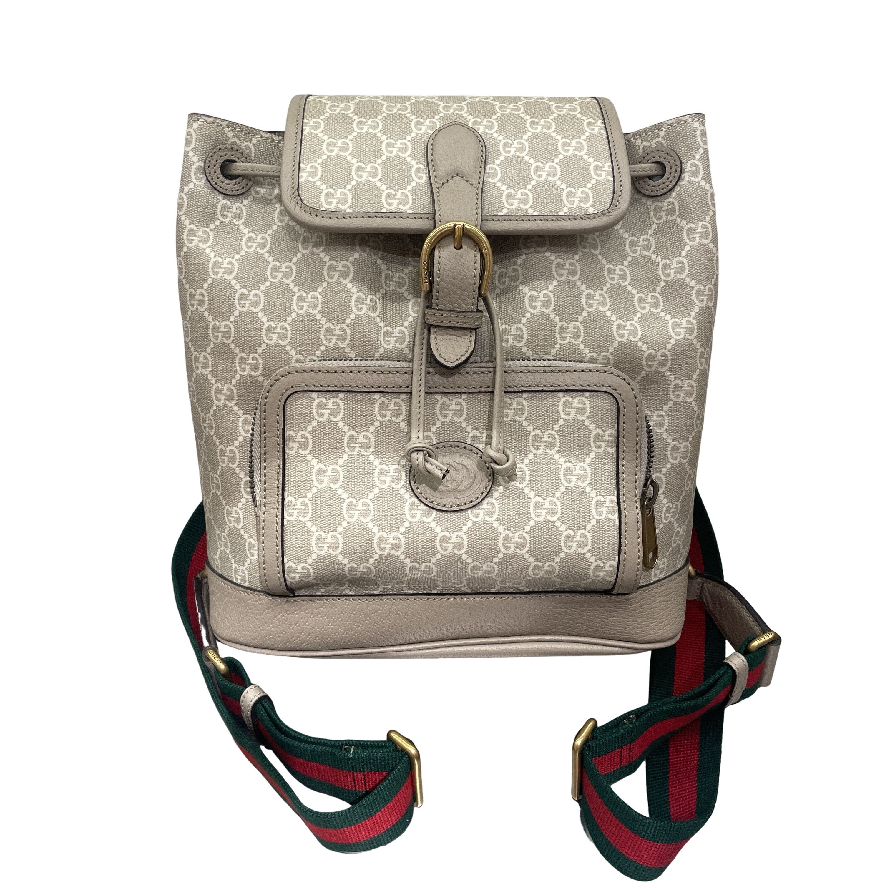 Gucci Beige Gg Monogram Canvas Backpack One Size, Women's