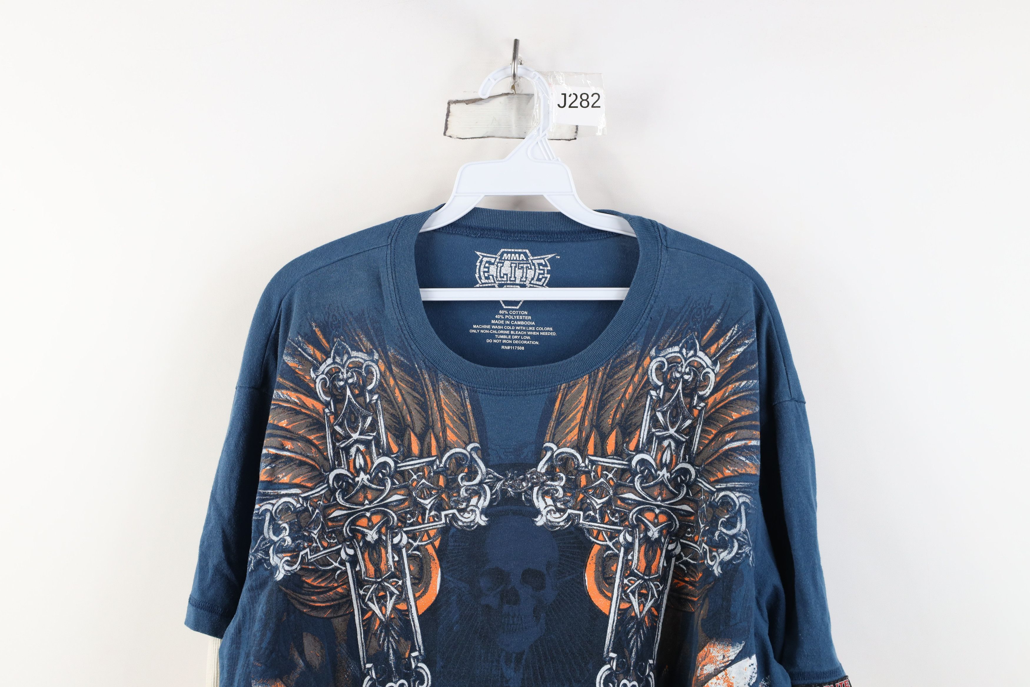 Vintage Vintage Y2K MMA Elite UFC Skull Cross Long Sleeve T-Shirt Size US XXL / EU 58 / 5 - 2 Thumbnail