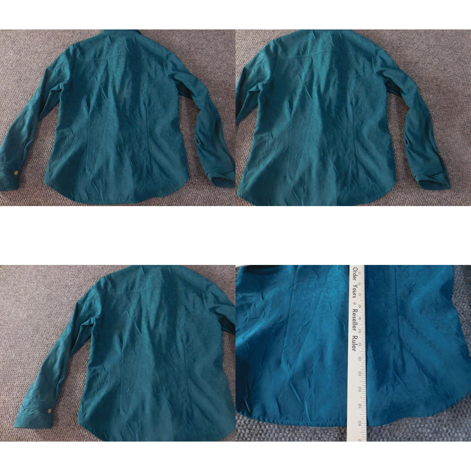 Coldwater Creek Coldwater Creek Button-Up Shirt Womens XS Green Nylon Polyester Cap Sleeve Collared Long Sleeve Casual Classic Ruffle Breathable Vintage No Size XS / US 0-2 / IT 36-38 - 8 Thumbnail