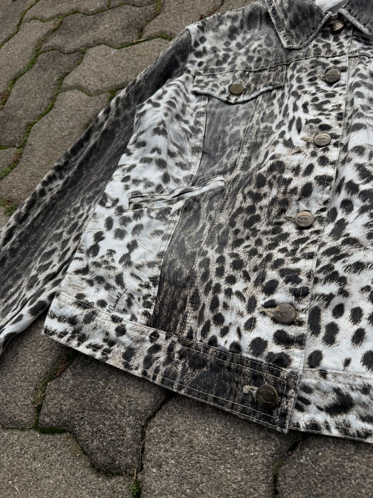 Just Cavalli Vintage 2000s Just Cavalli White Leopard Rare Corset Jacket Size L / US 10 / IT 46 - 9 Thumbnail