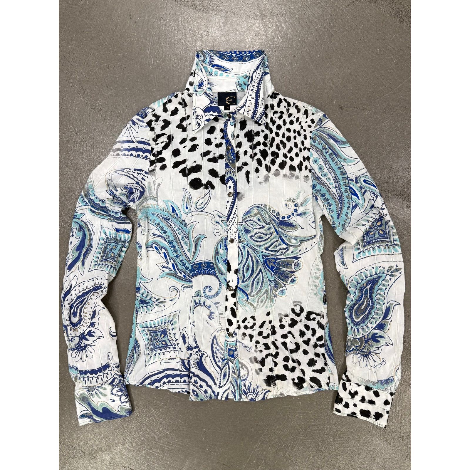 Roberto Cavalli 2000s Cavalli paisley leopard shirt Size M / US 6-8 / IT 42-44 - 1 Thumbnail