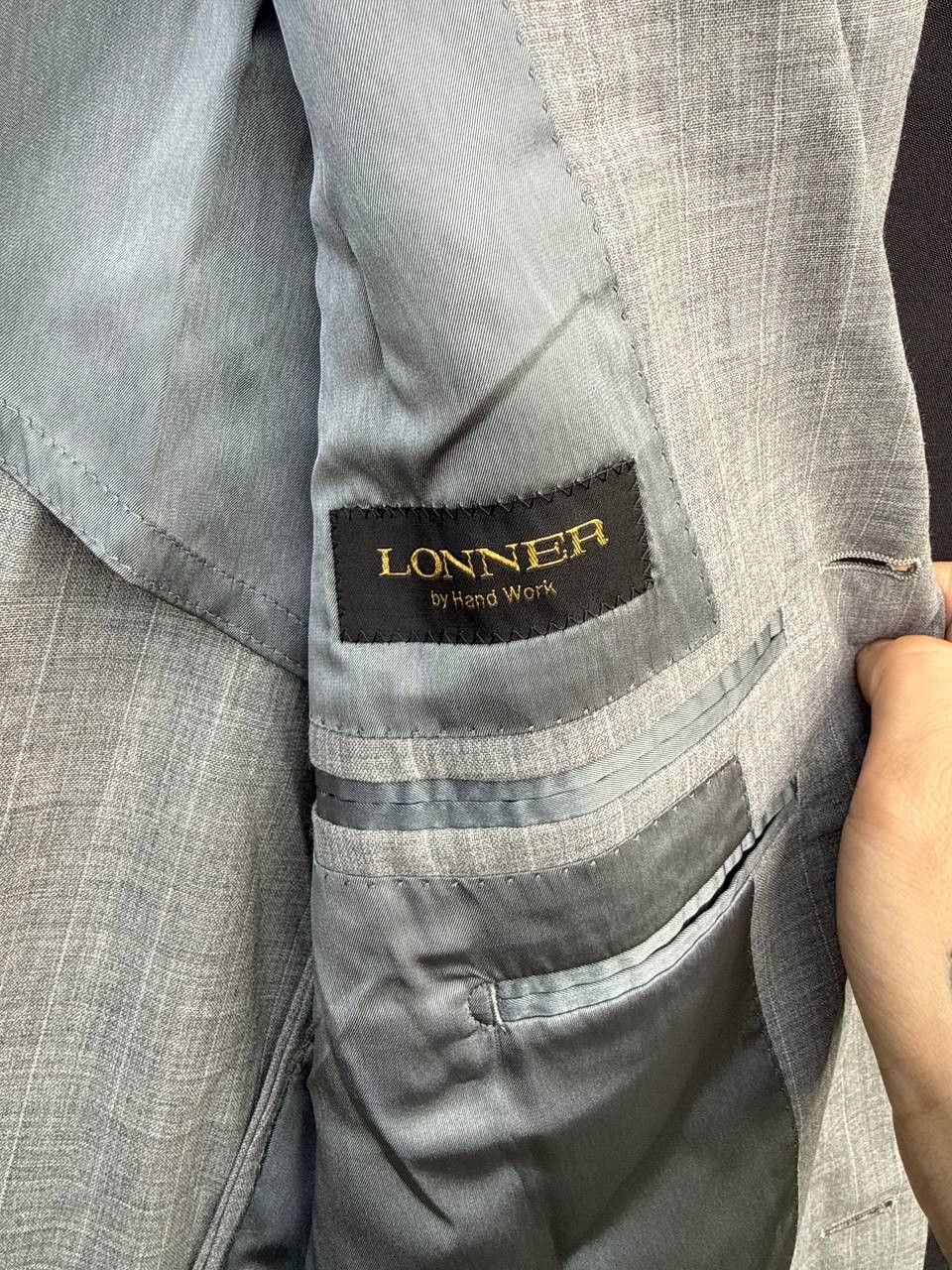 Other Lonner Dormeuil Double Breasted Navy Pinstripe Suit Size 38R - 7 Thumbnail