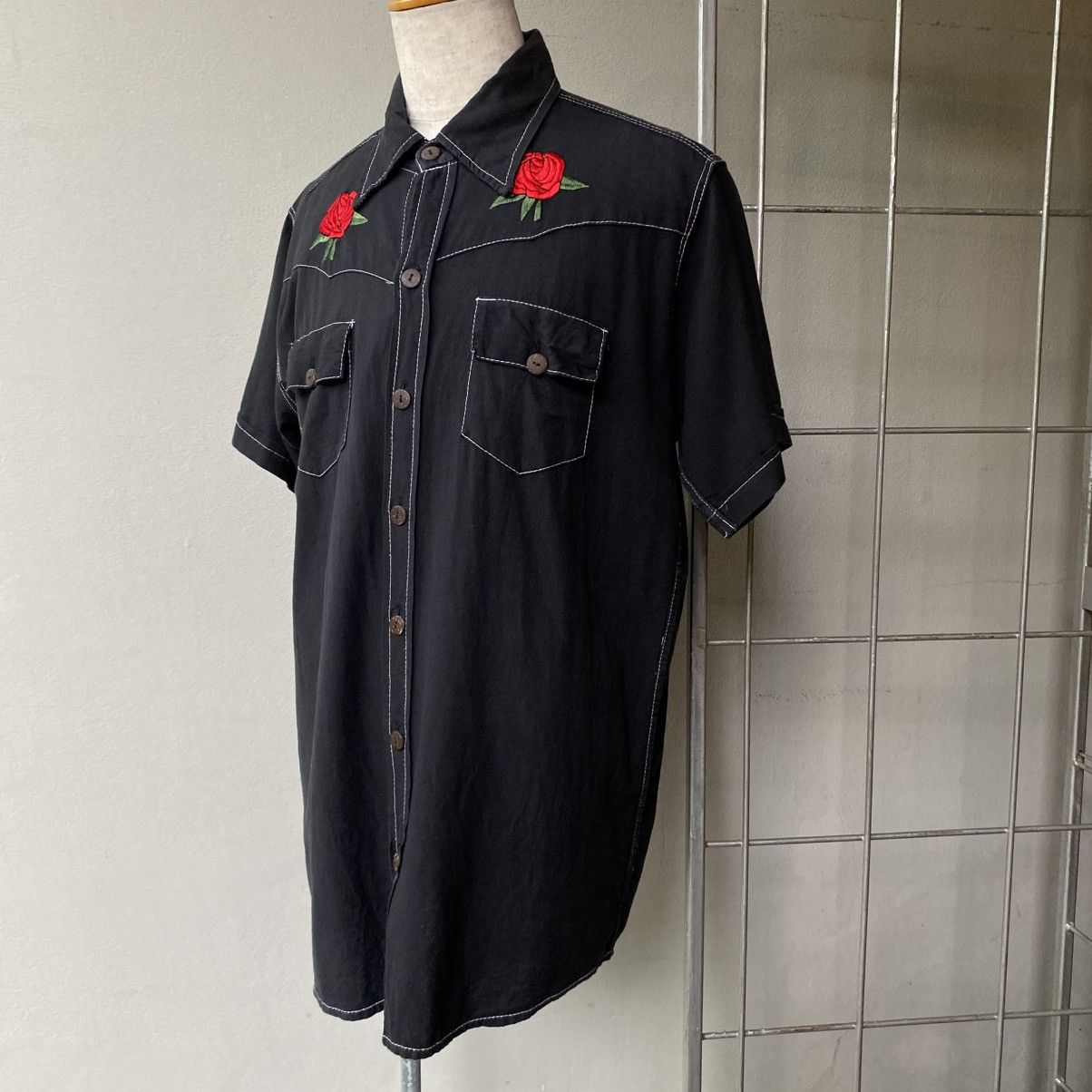Grateful Dead GRATEFUL DEAD Black Rose Embroidered Western Shirt Size US XL / EU 56 / 4 - 18 Thumbnail