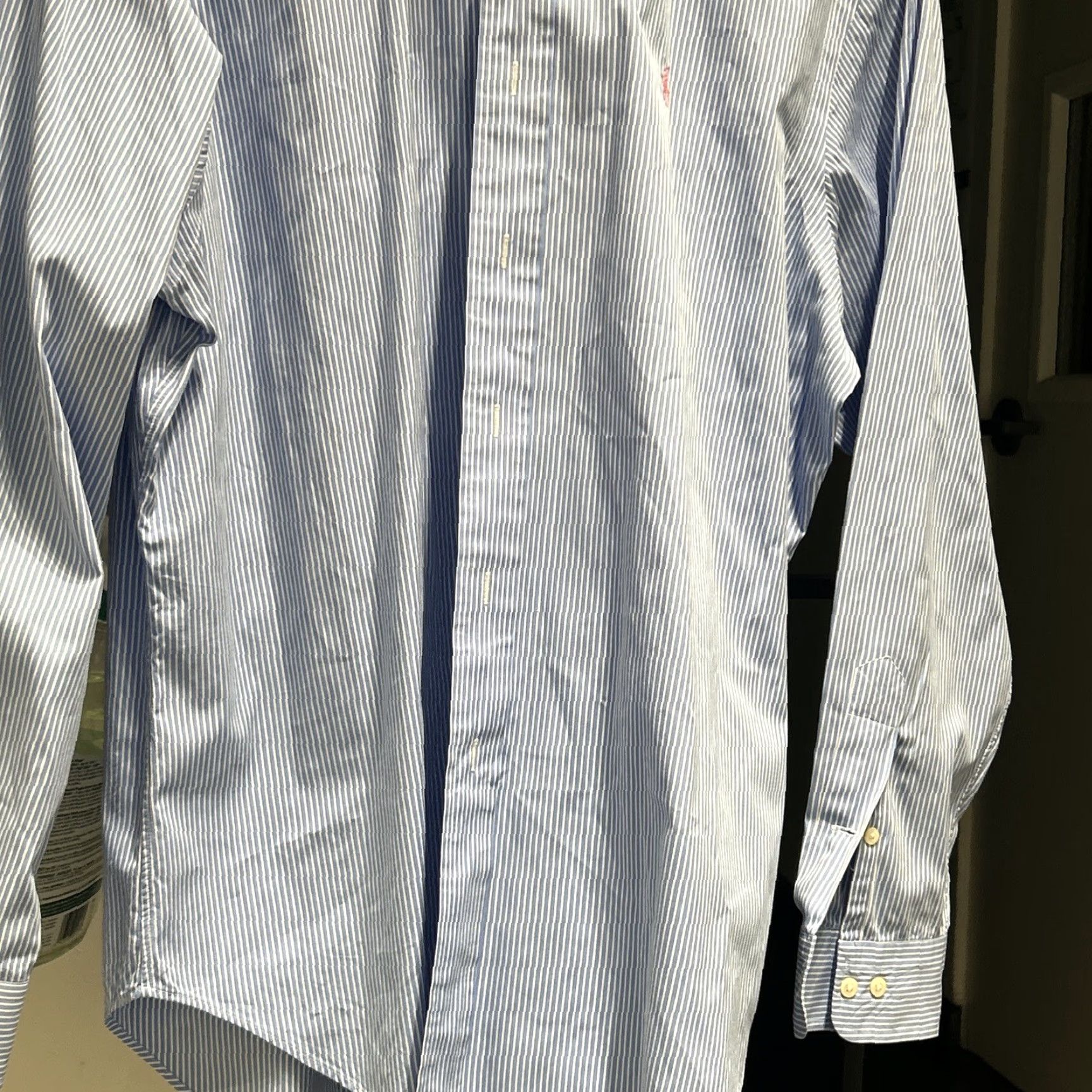 Ralph Lauren ralph lauren Men's Blue Stripe Shirt Polo 16.5 Oxford Classic Fit Size US XL / EU 56 / 4 - 4 Thumbnail