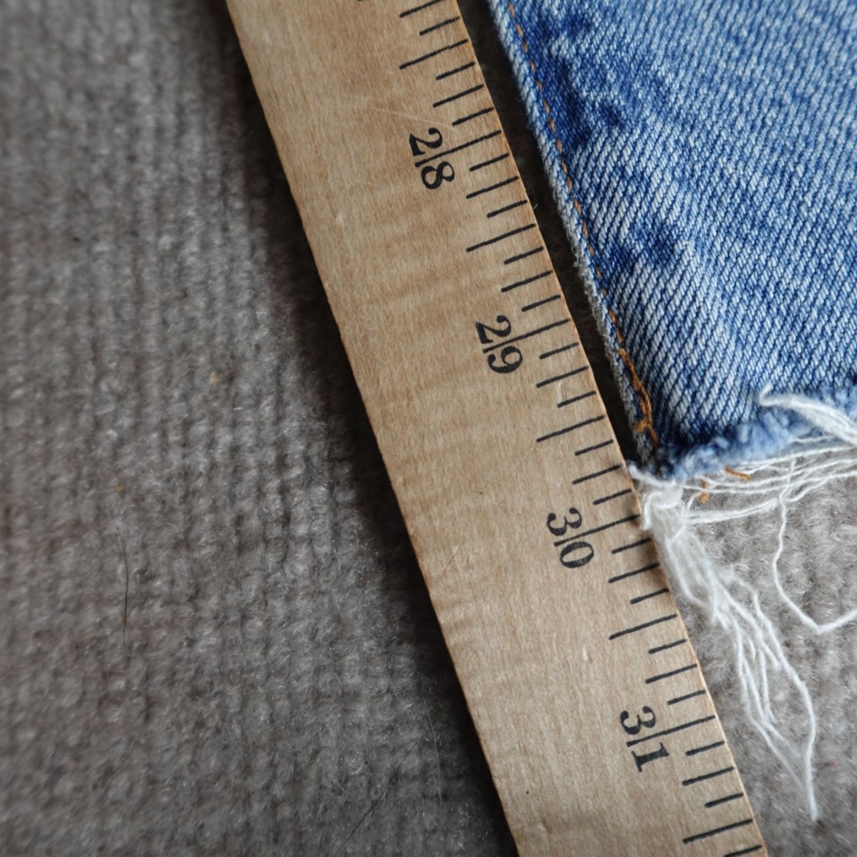 Levi's VINTAGE not Levi's Womens Jeans 32 Blue Wide Leg Cotton Hemp Raw Hem Made & Crafted Big E Size 24" / US 00 / IT 34 - 6 Thumbnail