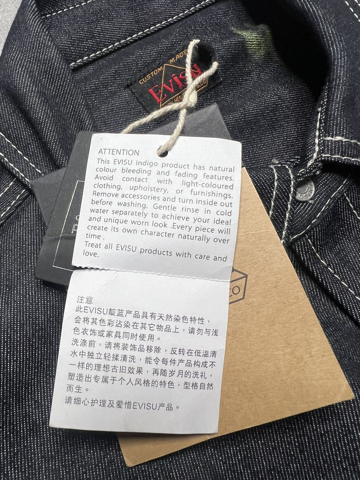 Evisu Evisu Raw Denim Indigo Swarovski Logo & Seagull Overshirt Size US L / EU 52-54 / 3 - 5 Thumbnail