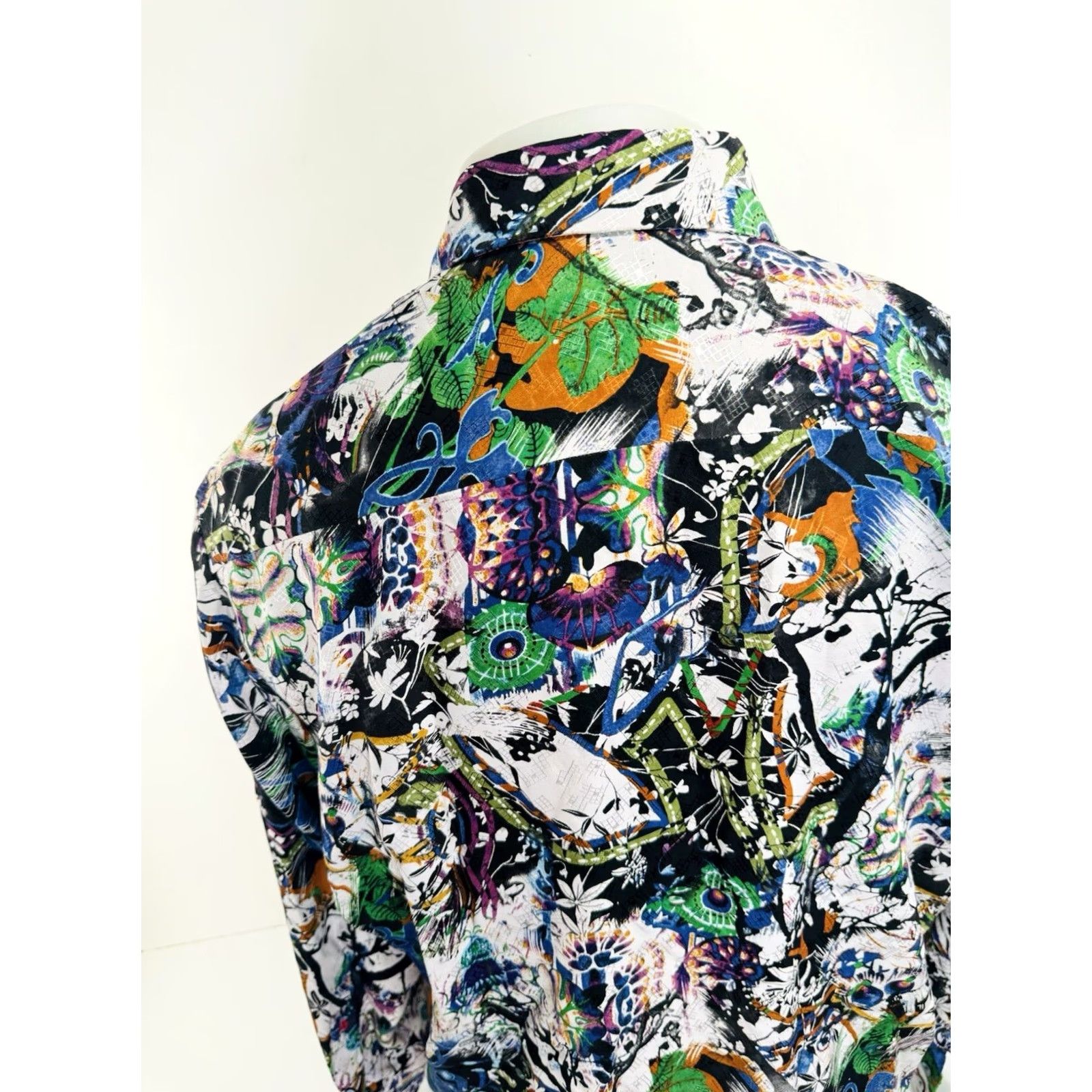 Robert Graham SILK ROAD / ROBERT GRAHAM - Abstract Colorful Shiny Floral XL Shirt - EXCELLENT Shirt XL Multicolor Floral 90s Robert Graham Mens XL Size US XL / EU 56 / 4 - 6 Thumbnail