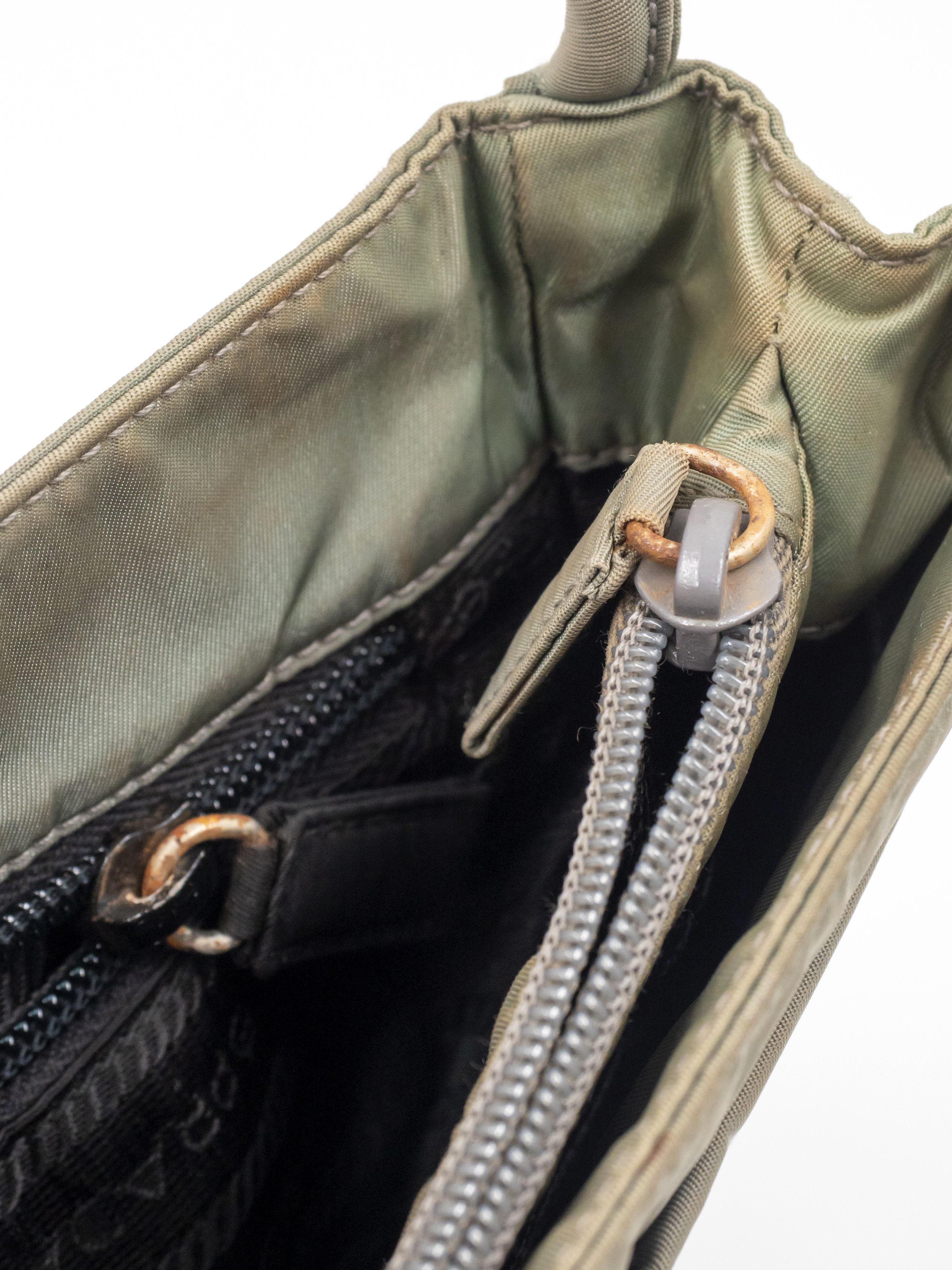Prada Prada Light Greyish Green Nylon Shoulder Bag Size ONE SIZE - 6 Thumbnail
