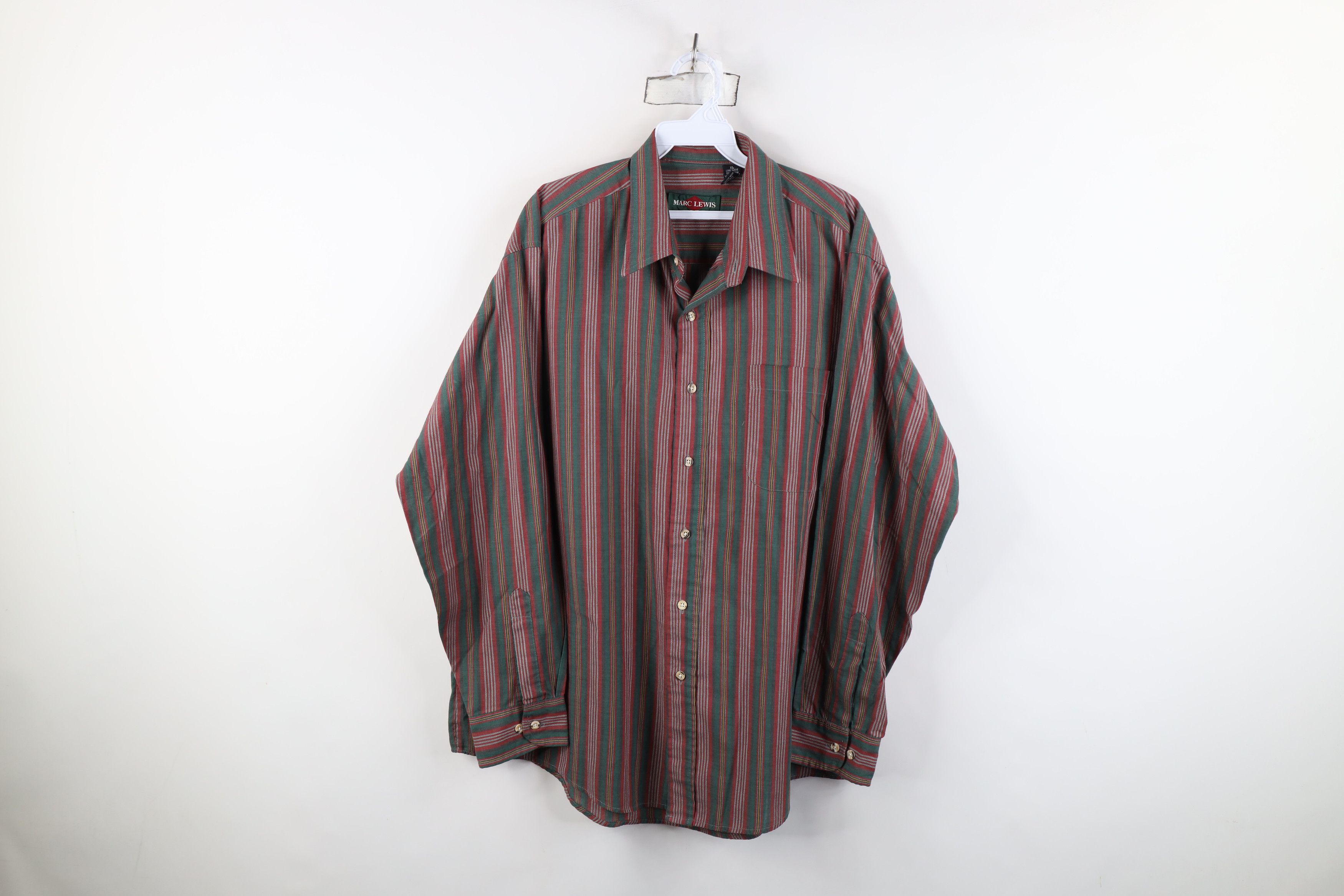 Vintage Vintage 90s Streetwear Rainbow Striped Collared Button Shirt Size US XL / EU 56 / 4 - 1 Thumbnail