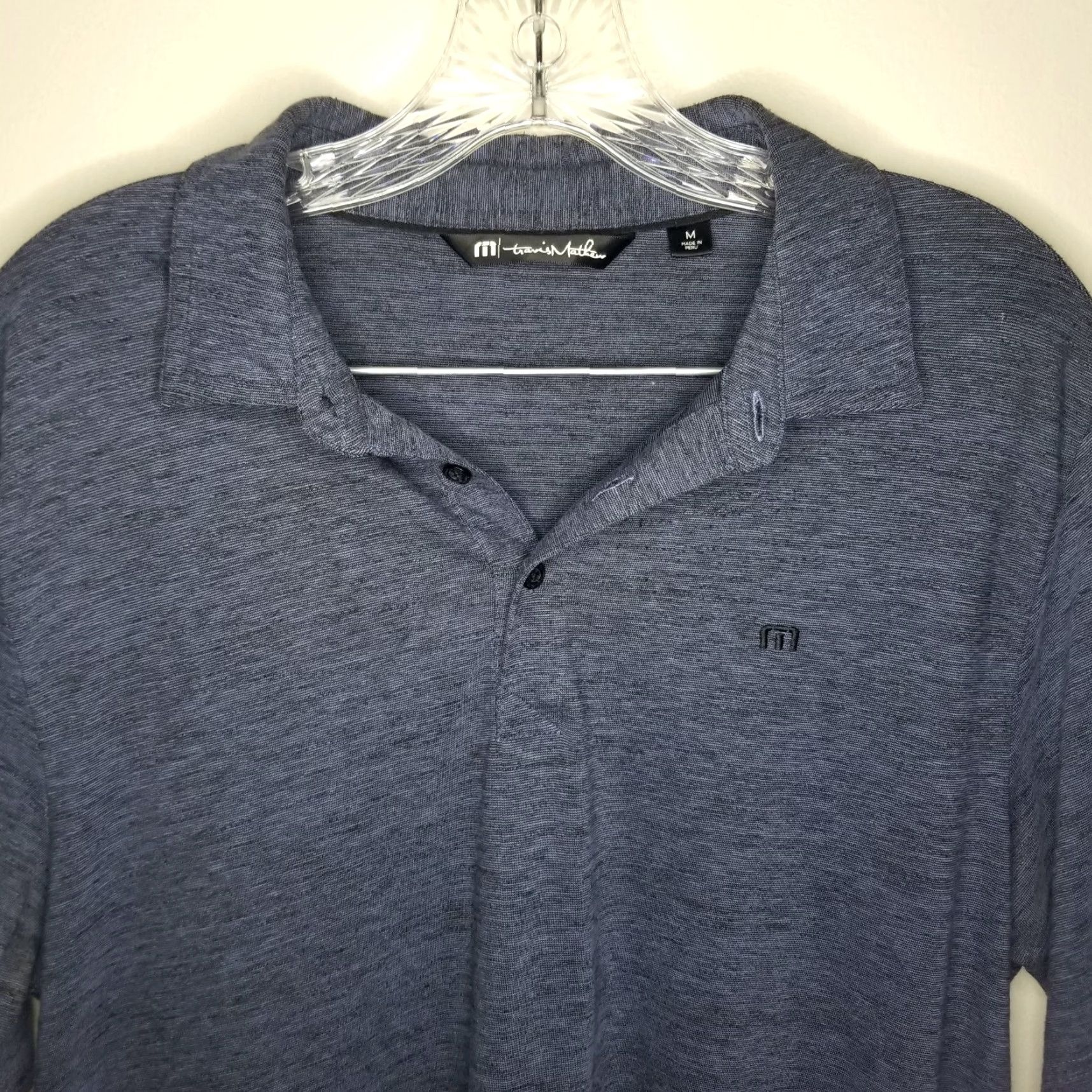 TravisMathew Travis Mathew Men's Blue Short Sleeve Polo Size M - Warner Truck Centers Size US M / EU 48-50 / 2 - 2 Thumbnail